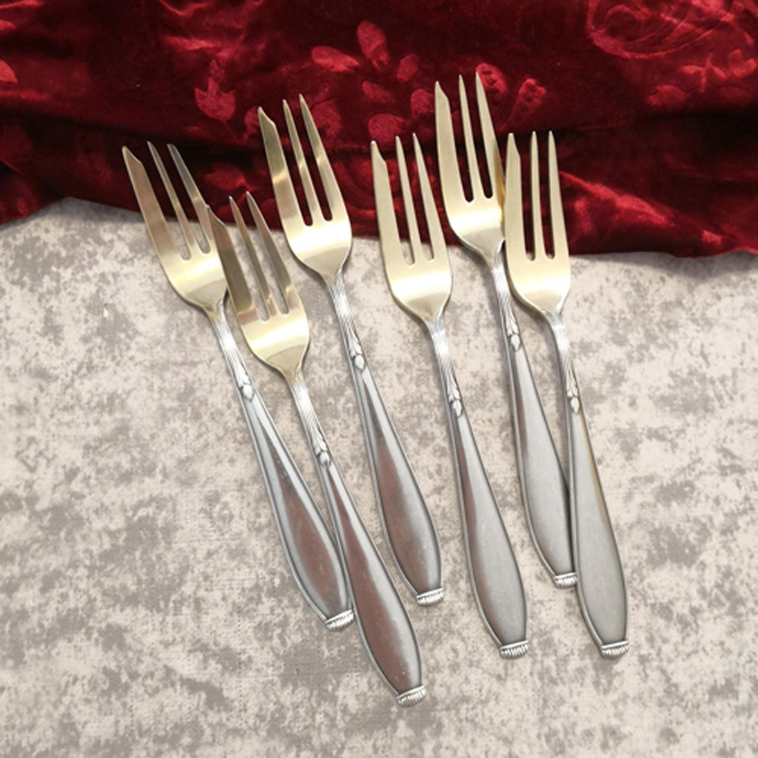 WMF 1400 Lilie 6 Kuchengabeln 90 versilbert