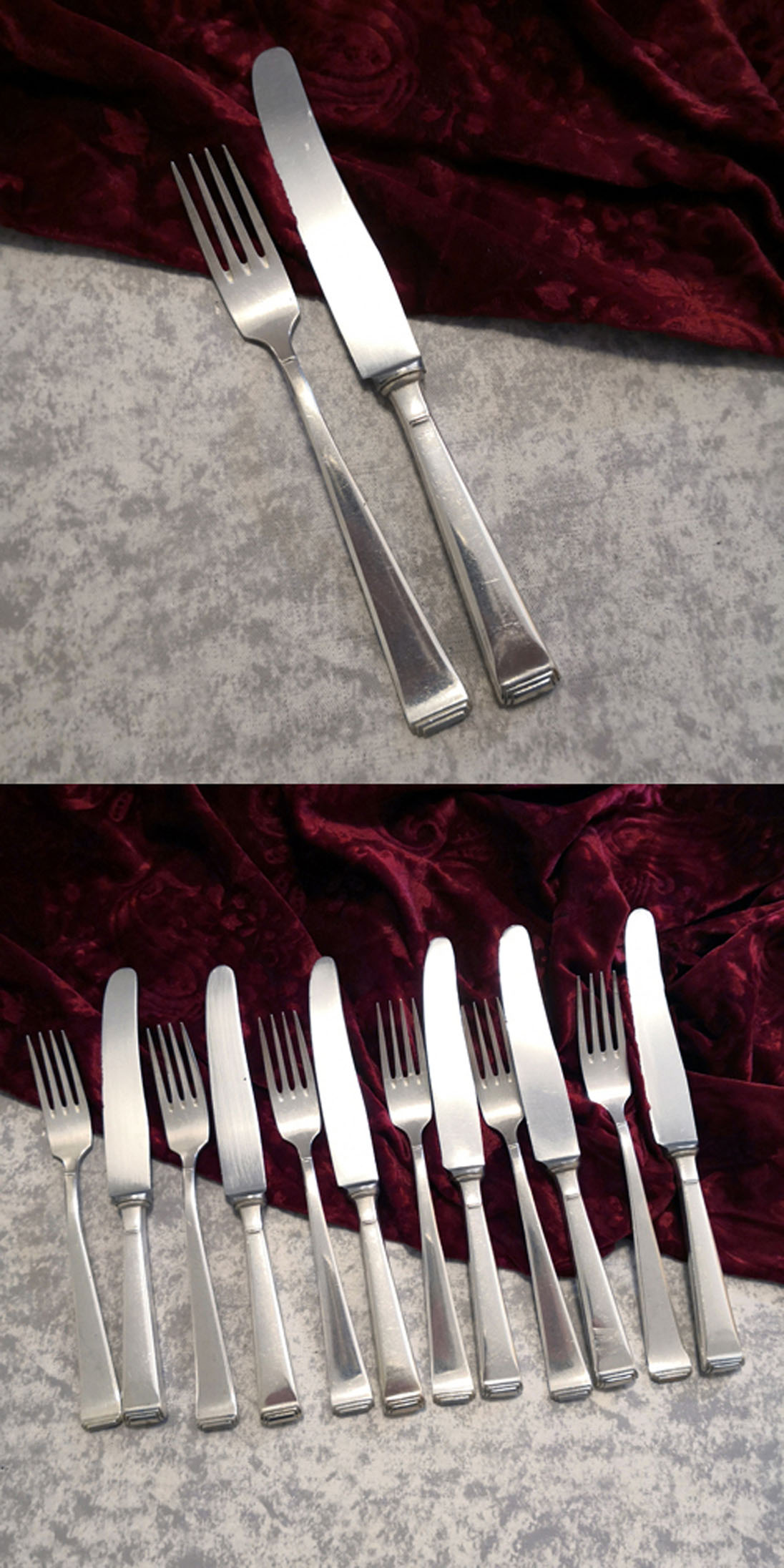 OKA 131 Art Deco Dessertbesteck 6 Personen 90 versilbert