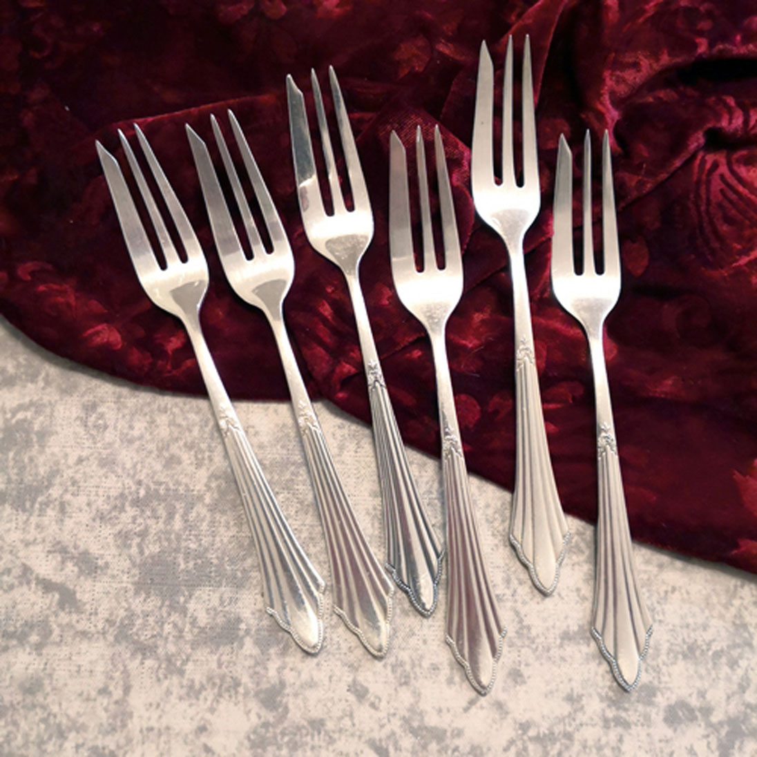 WMF 900 Fächer 6 Kuchengabeln 16,5cm 90 versilbert