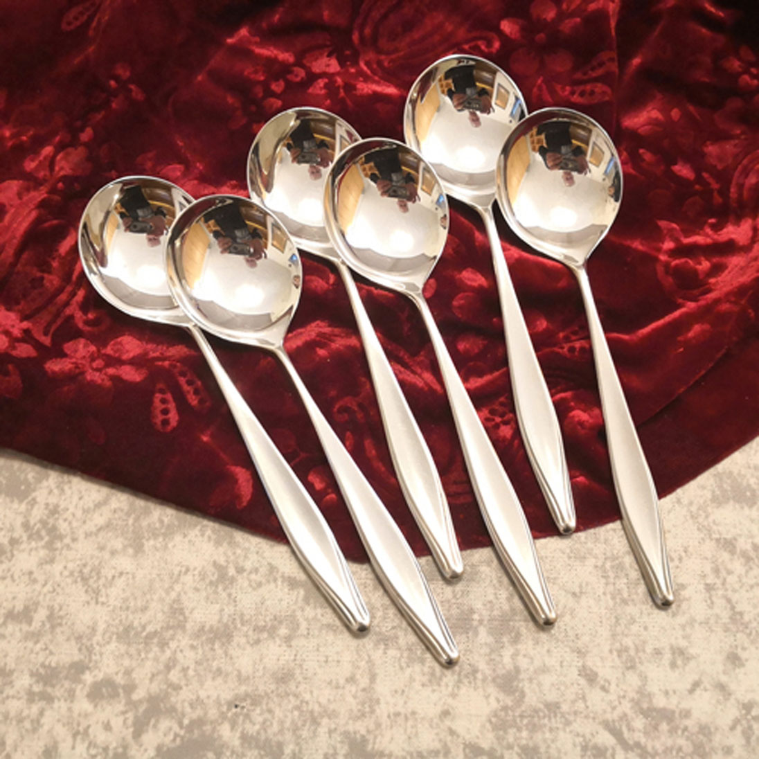 WMF Brüssel 6 Tassenlöffel 17cm 90 versilbert