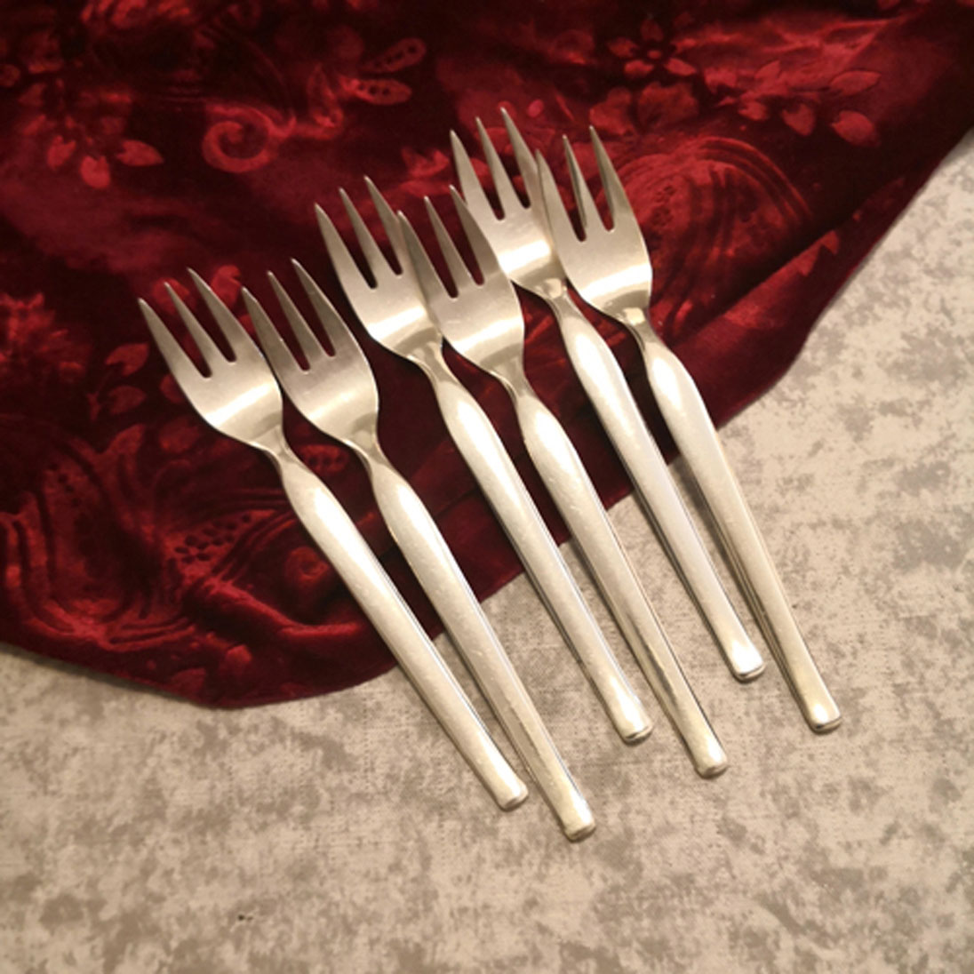 BSF 106 Bettina 6 Kuchengabeln 90 versilbert