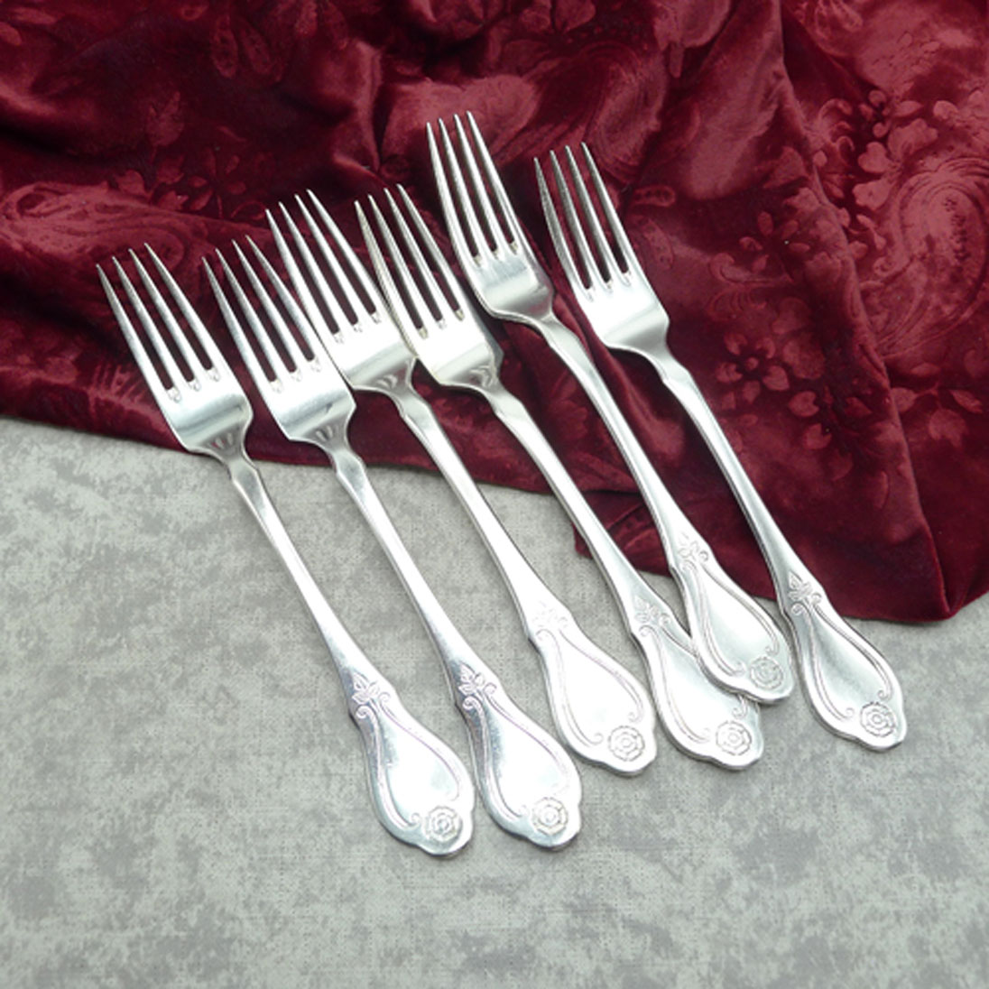 Wilkens Schloß Mirabell 6 Tafelgabeln 19,6cm 90 versilbert