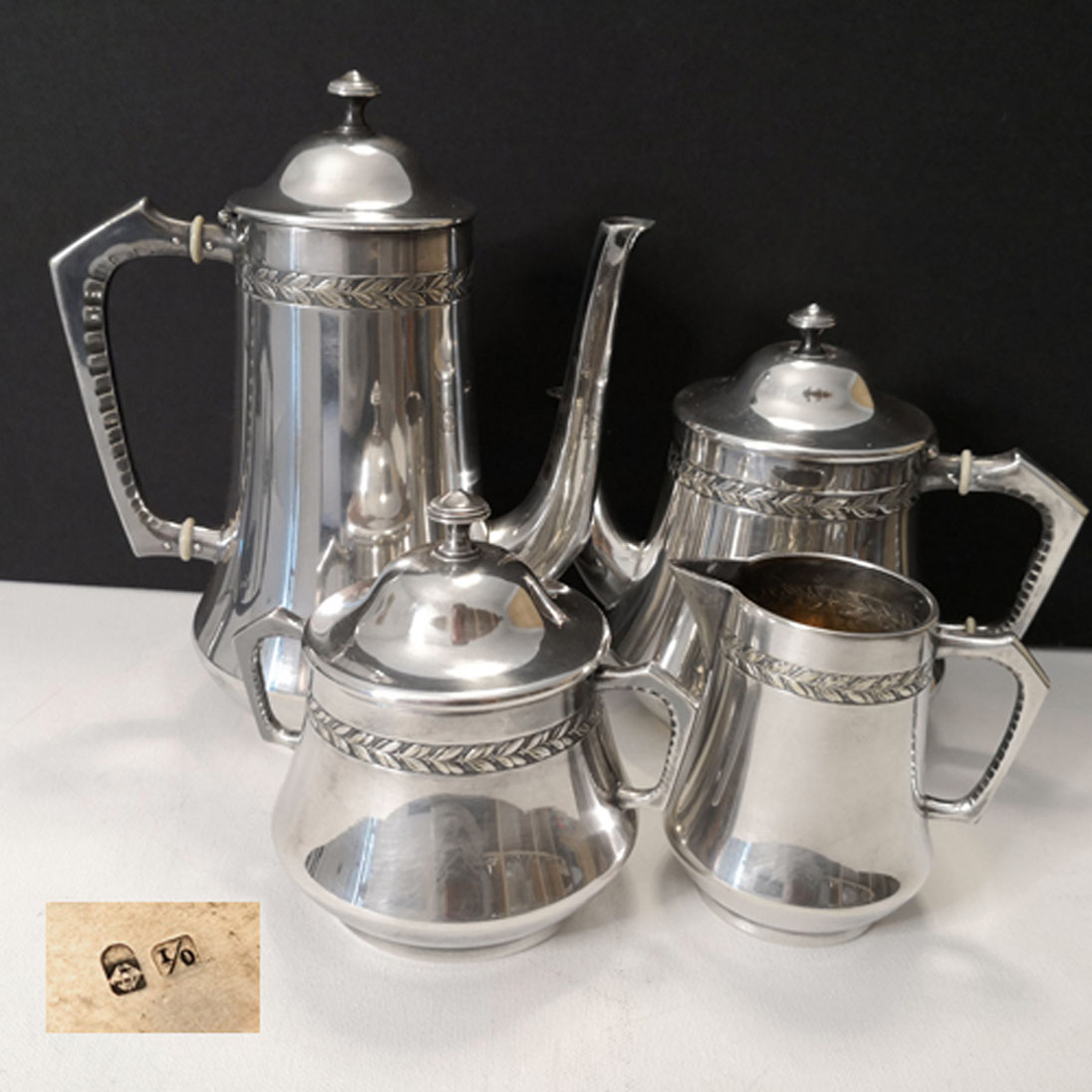 WMF Jugendstil Tee- und Kaffeeservice versilbert
