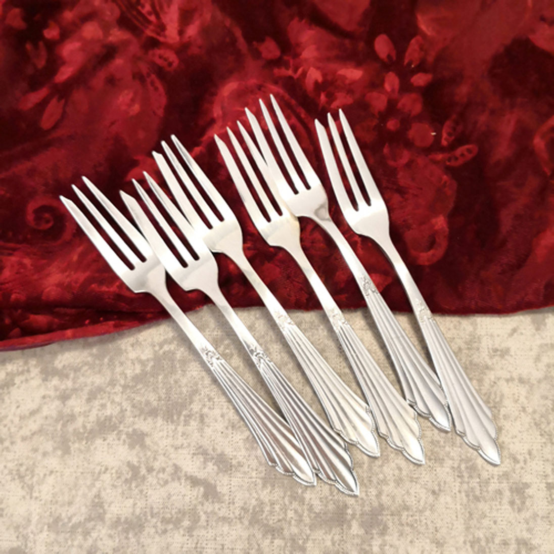 WMF 900 Fächer 6 Kuchengabeln 14,6cm schmal 90 versilbert