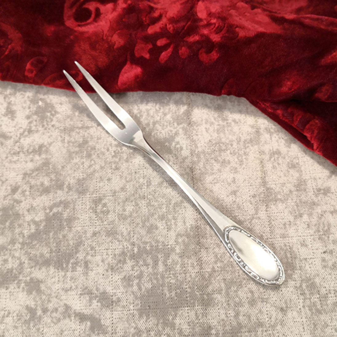 BSF 86 Röschen Fleischgabel klein 90 versilbert