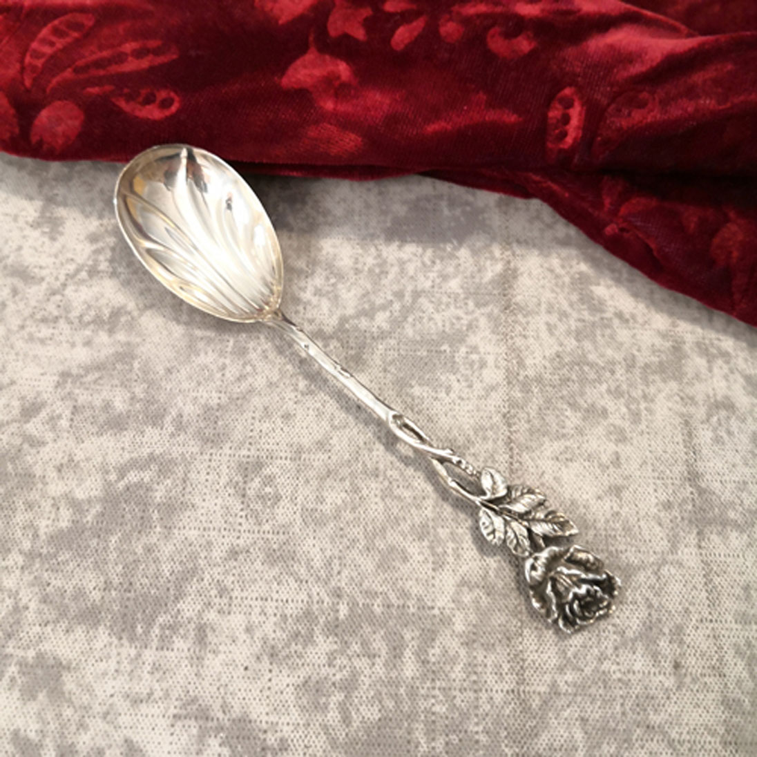 Hildesheimer Rose Zuckerlöffel 835 Silber Christoph Bach