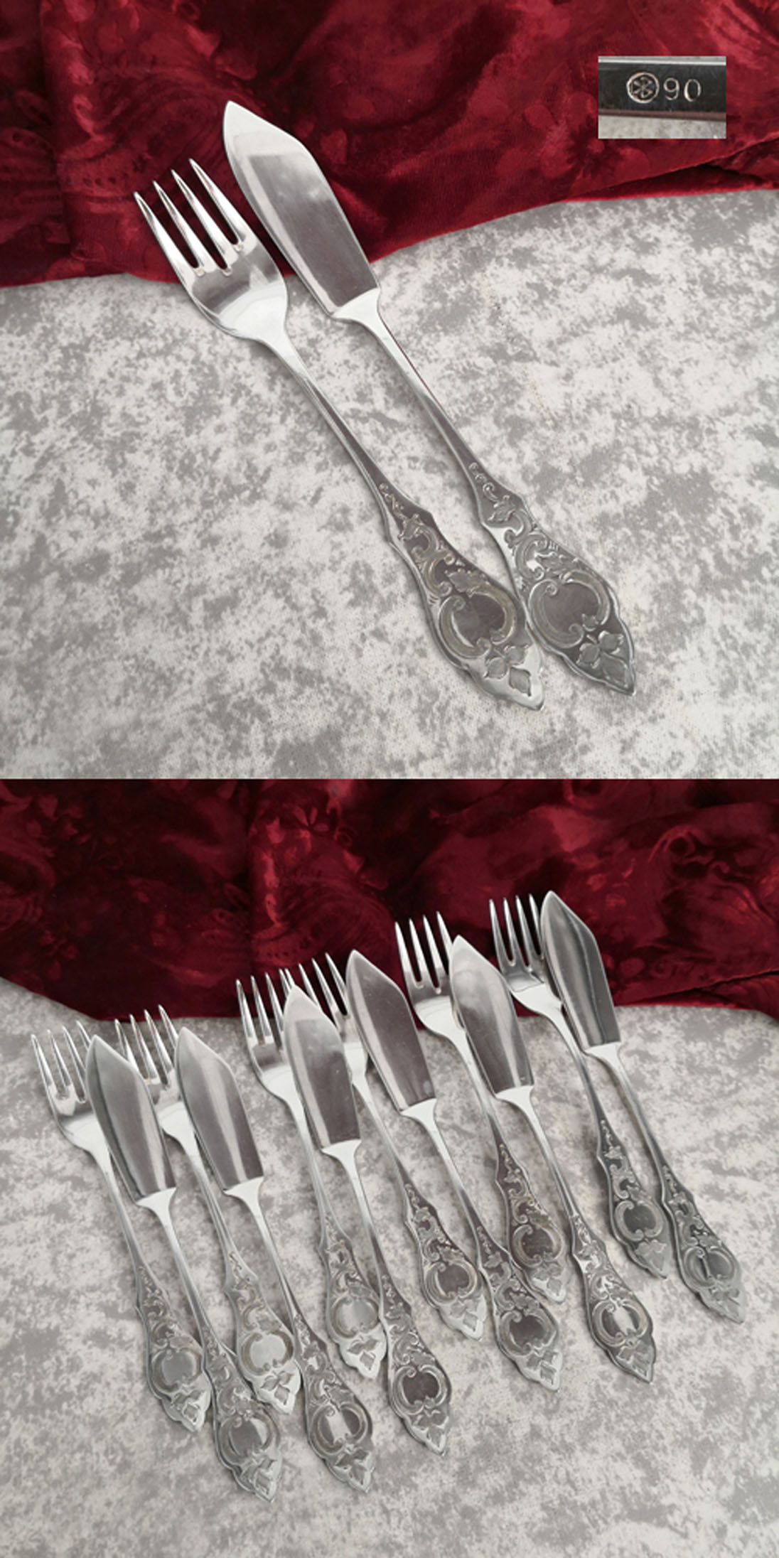 Koch und Bergfeld Ostfriesenmuster Fischbesteck 6 Personen 90 ve