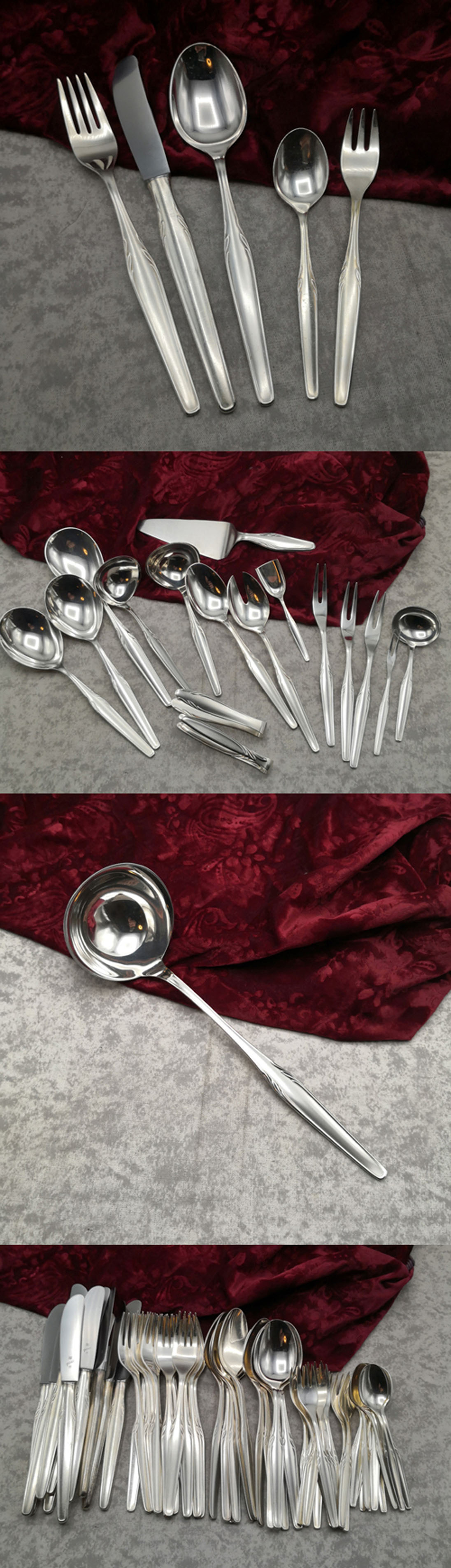 WMF Paris Silberbesteck 12 Personen mit Vorlegern 90 versilbert