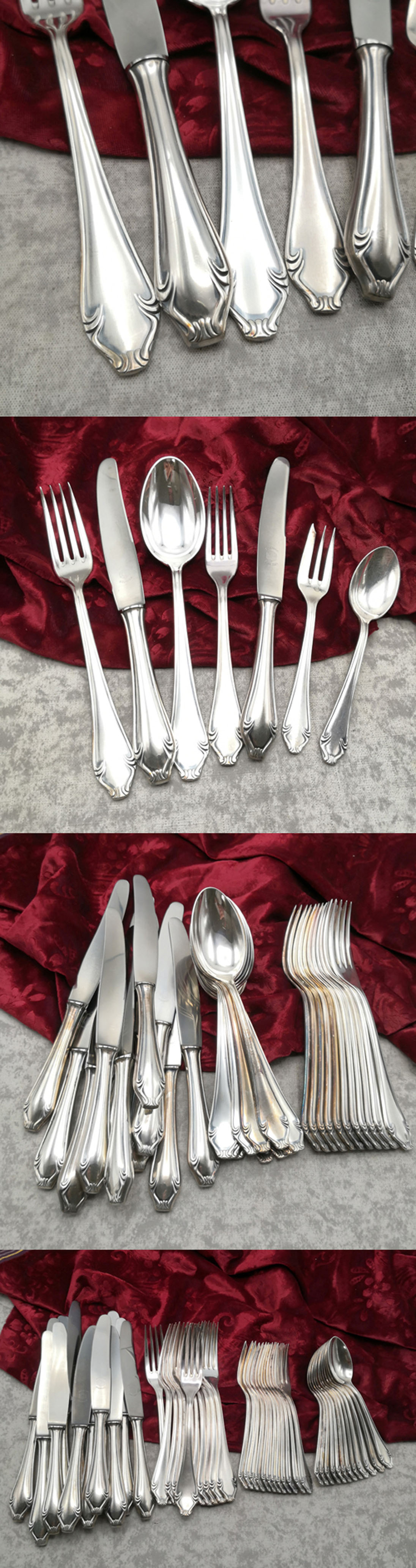 Barockes Silberbesteck 12 Personen groß & klein Kurt Bauder 90