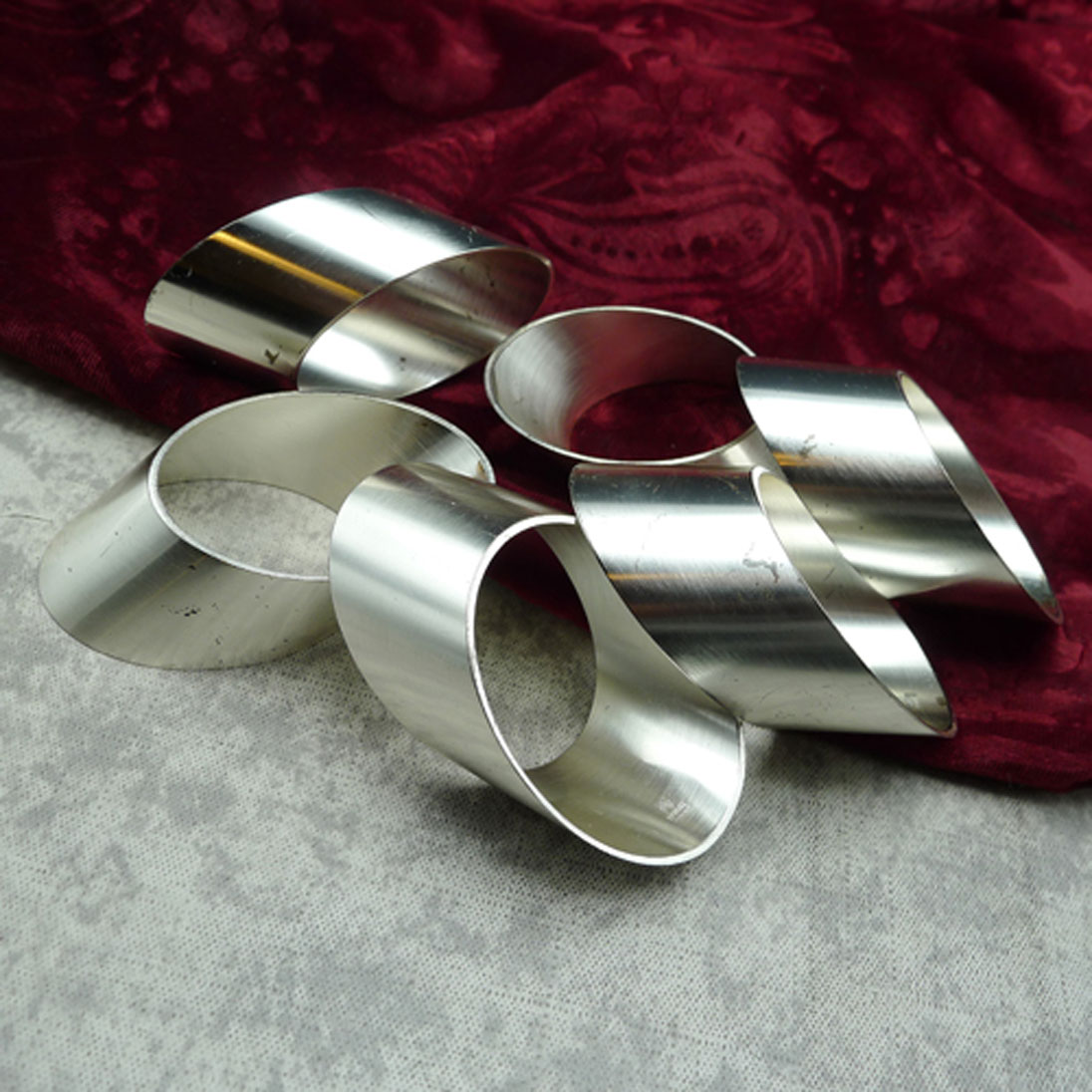 6 schlichte Serviettenringe von WMF versilbert