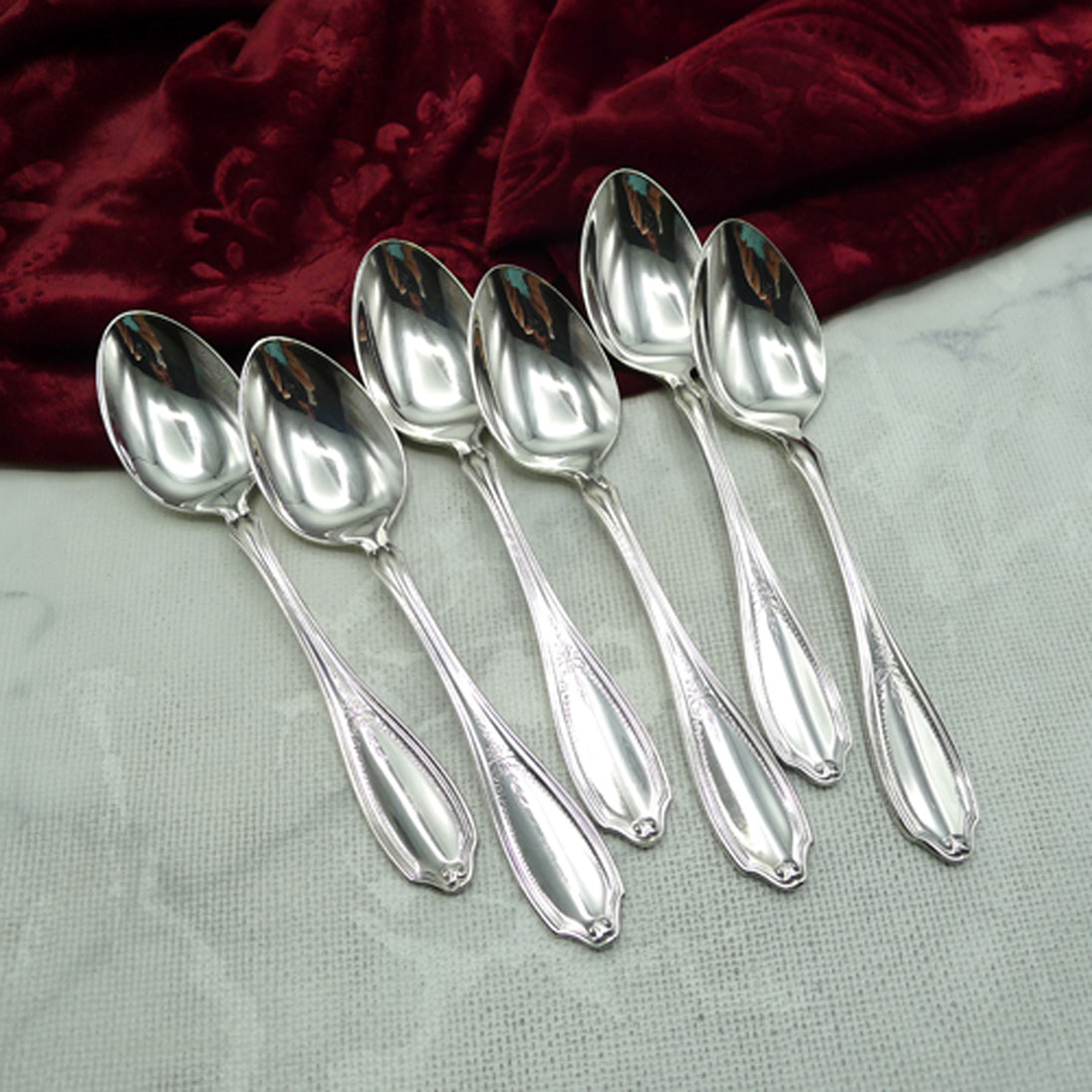WMF Englische Rose 6 Kaffeelöffel 13,2cm 90 versilbert