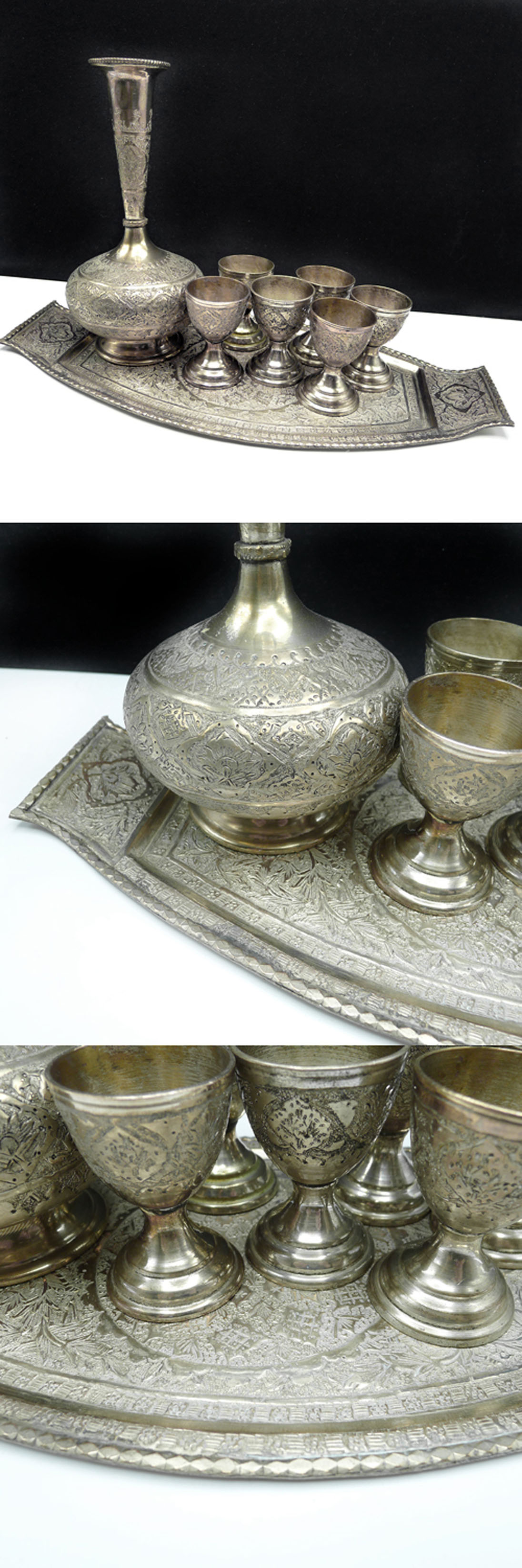 orientalisches Likörset mit Kanne und 6 Bechern