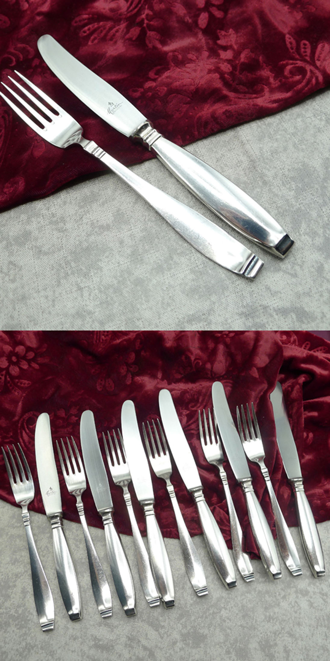 Wilkens Classic Art Deco Dessertbesteck 6 Personen 90 versilbert