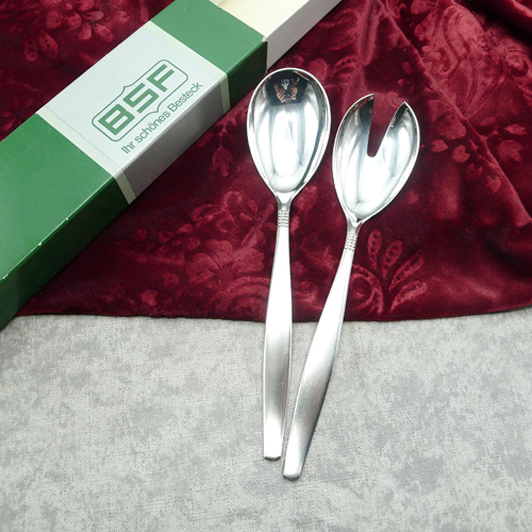 BSF 111 Dänisch Perl Salatbesteck 90 versilbert