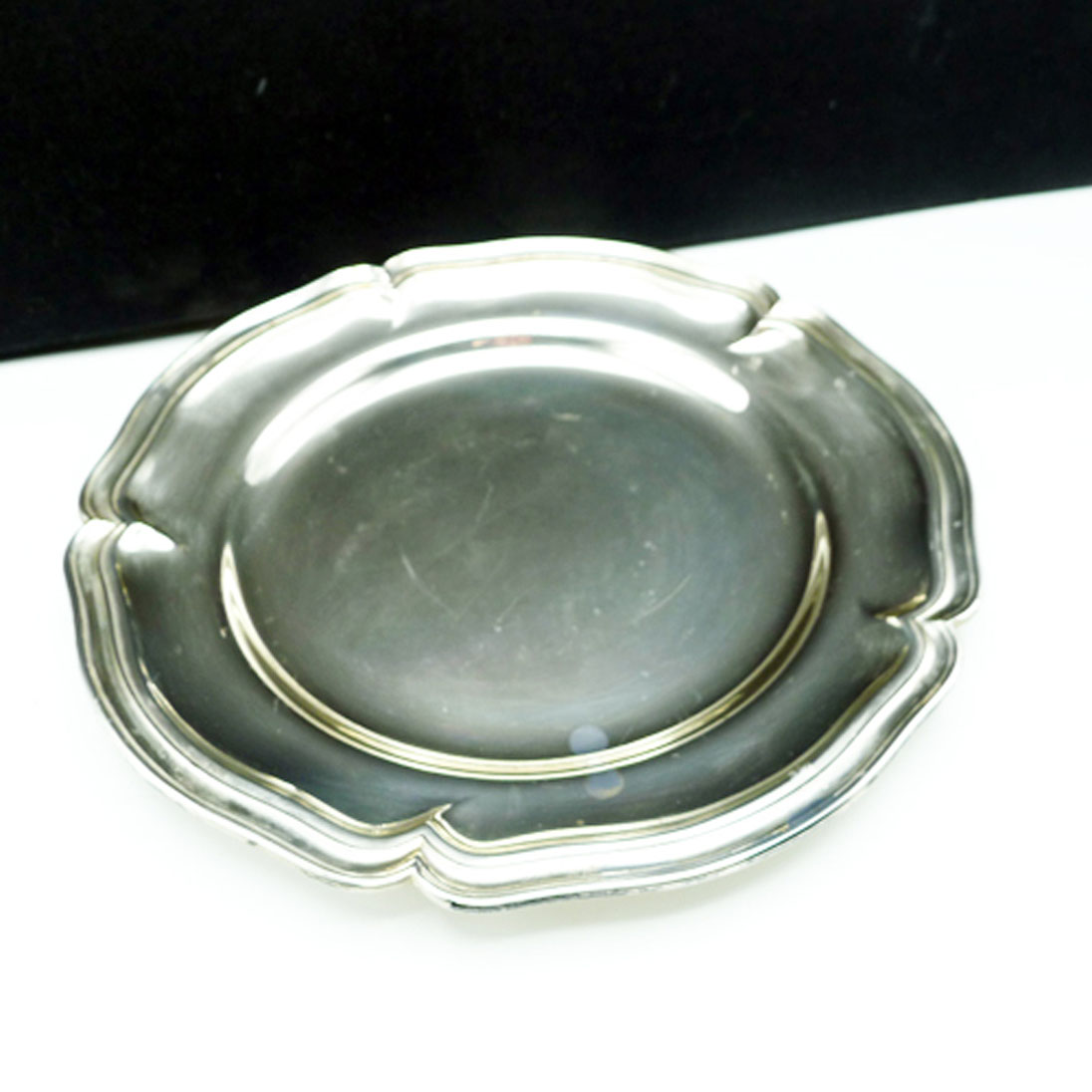 Schale Chippendale Form versilbert ca. 25,3cm