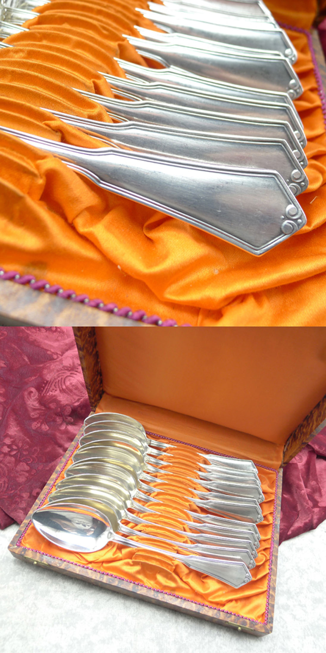 11 Jugendstil Tafelöffel Gowe 90g Silberauflage