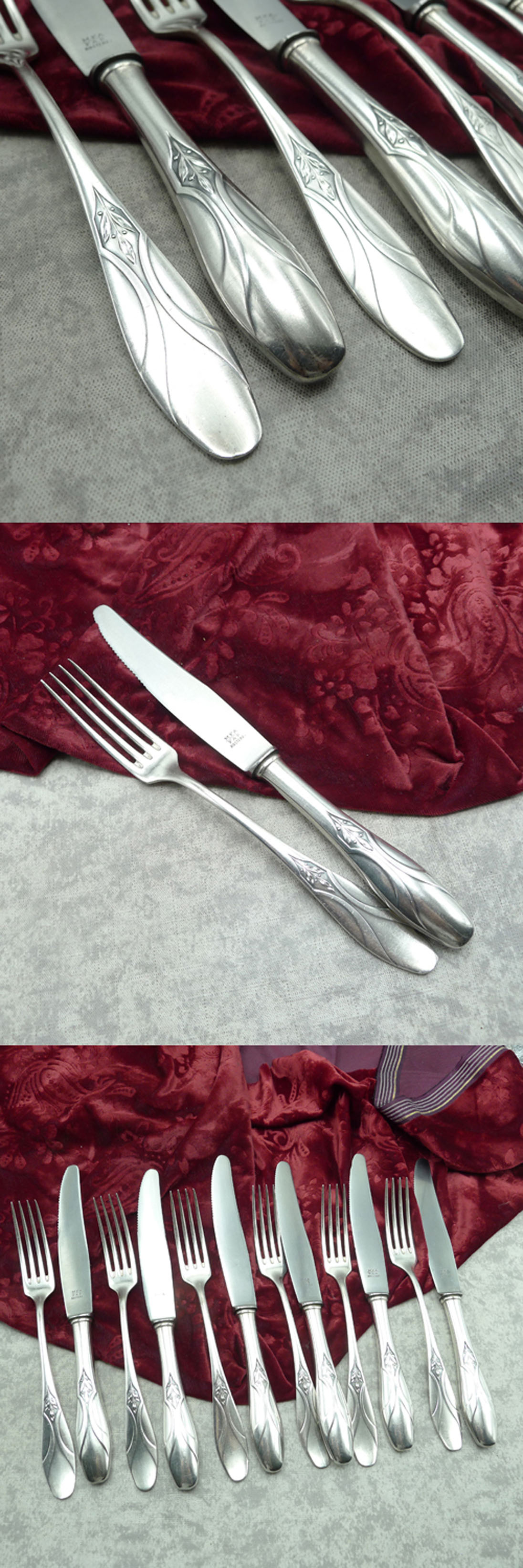 Jugendstil Besteck Alecto 6 Personen 12 tlg 100 versilbert