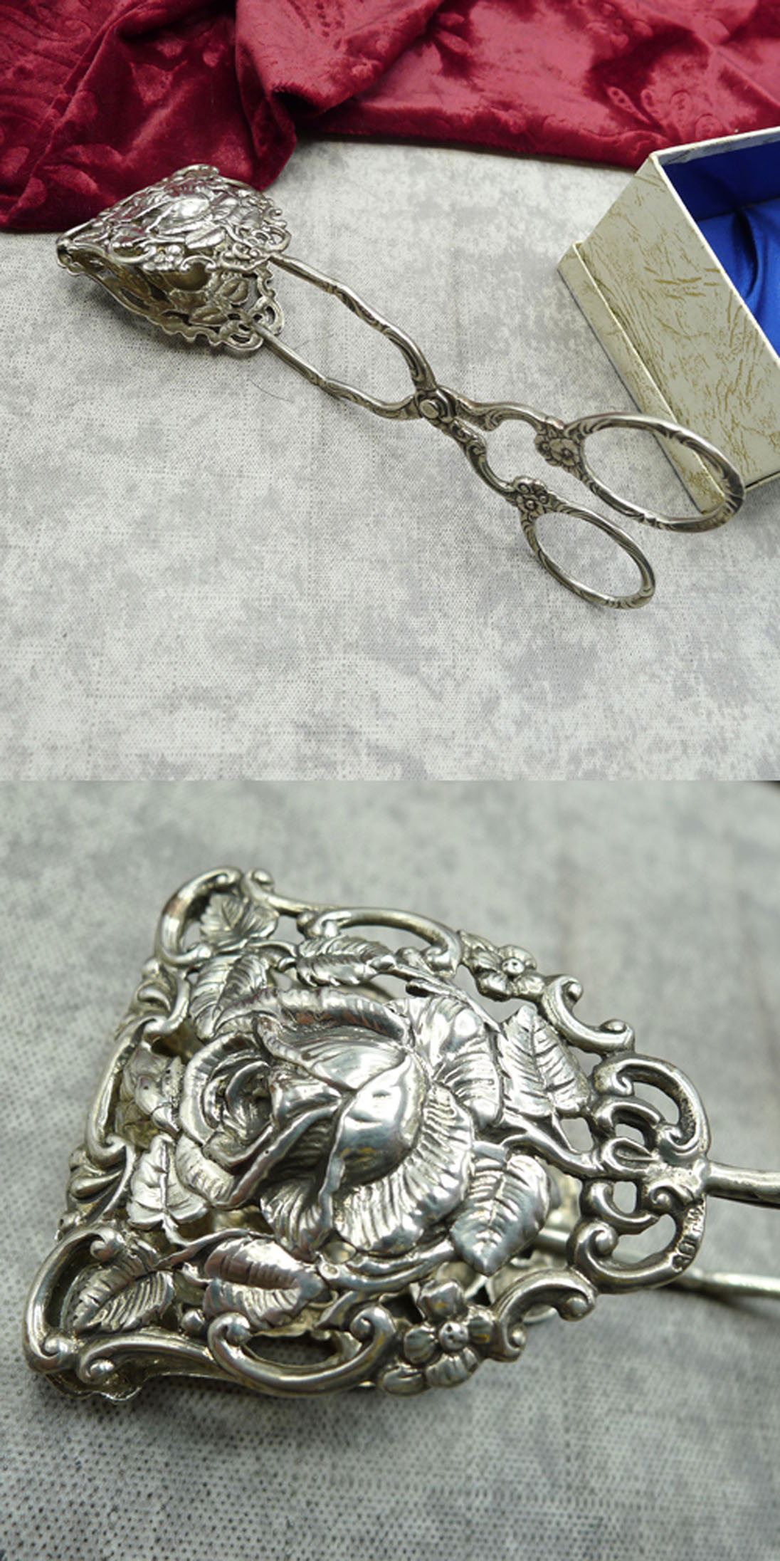 Hildesheimer Rose Gebäckzange 800 Silber
