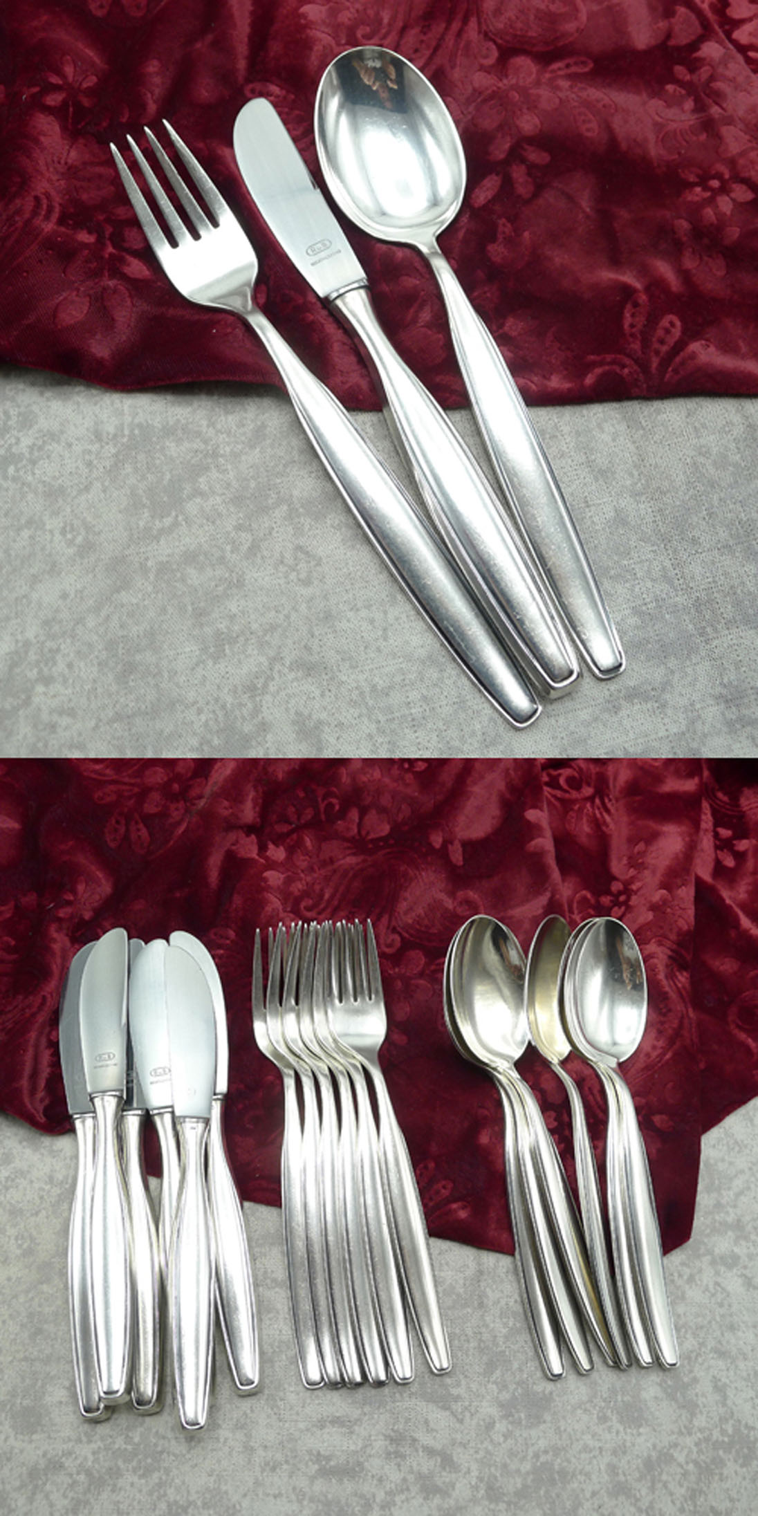 Robbe & Berking Mercedes Tafelbesteck 6 Personen 90 versilbert