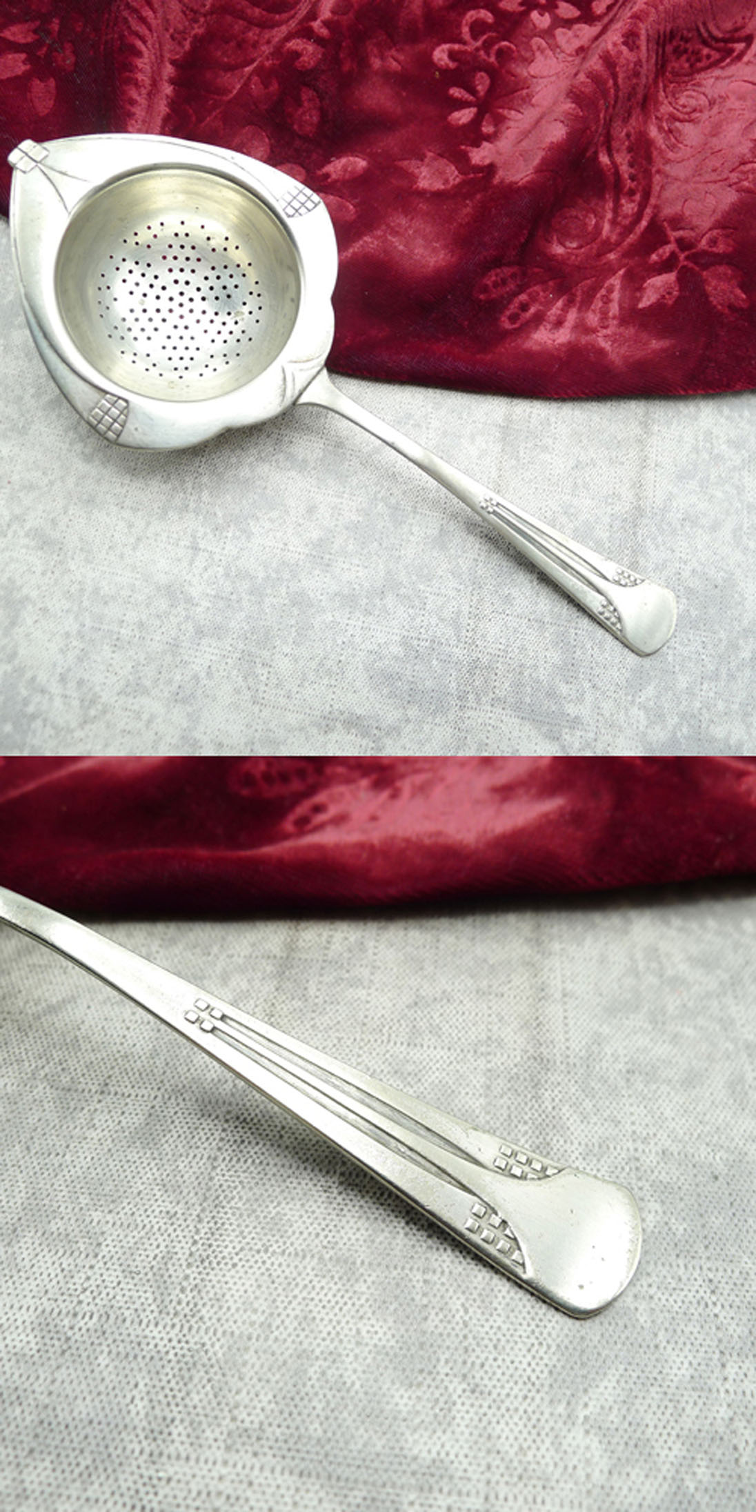 WMF 34 Würfel Jugendstil Teesieb versilbert