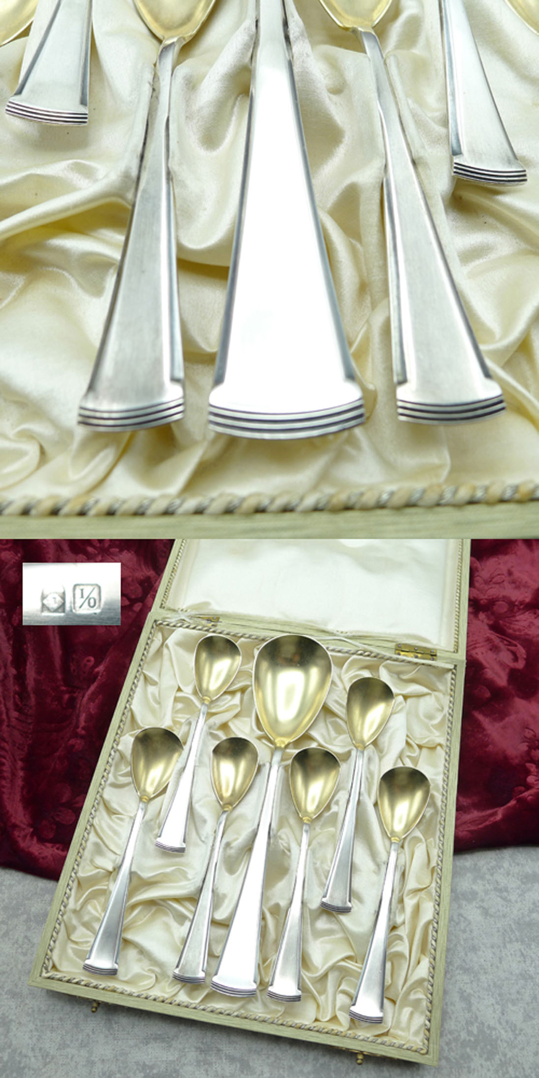 WMF 70 Eislöffel Set mit Schachtel versilbert