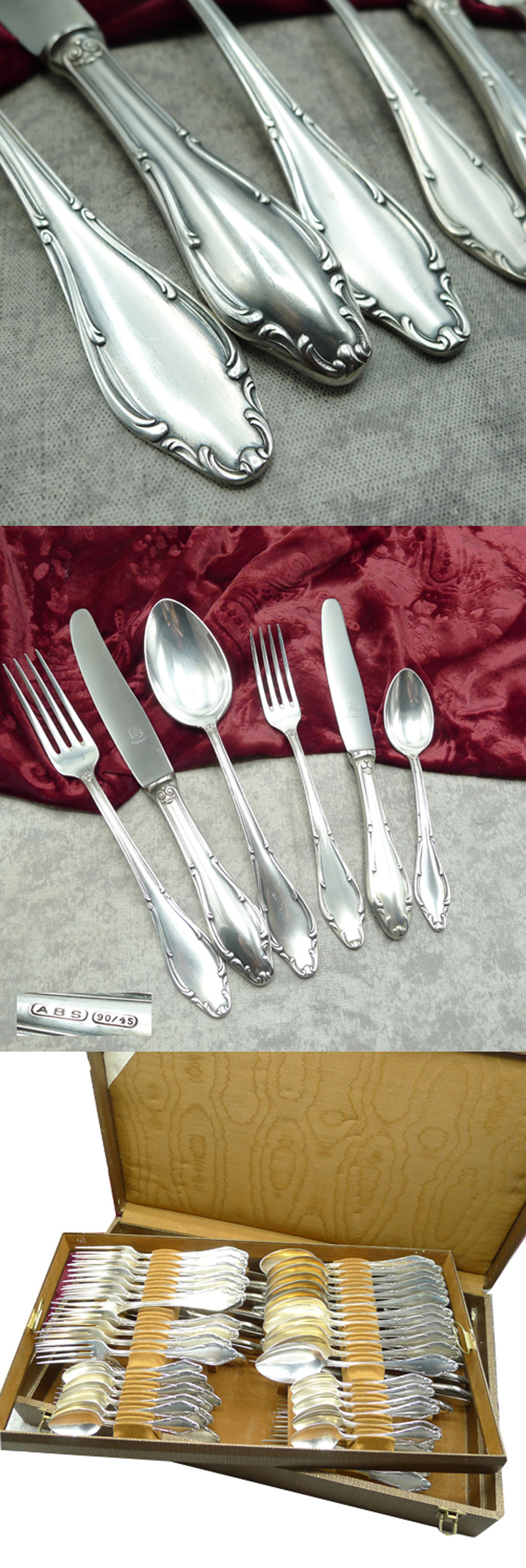 Wellner / ABS 398 Mozart Silberbesteck 12 Personen 72tlg 90 versilber