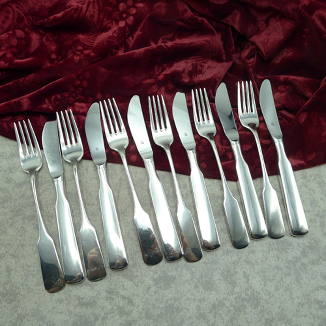 WMF Saturn Dessertbesteck 6 Personen 90 versilbert