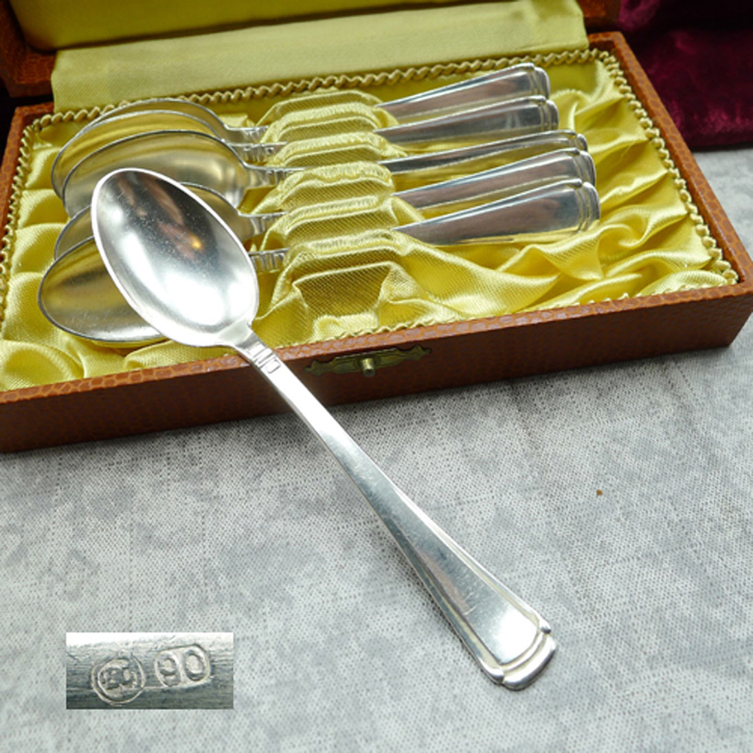 6 Teelöffel Art Deco BG 90 versilbert