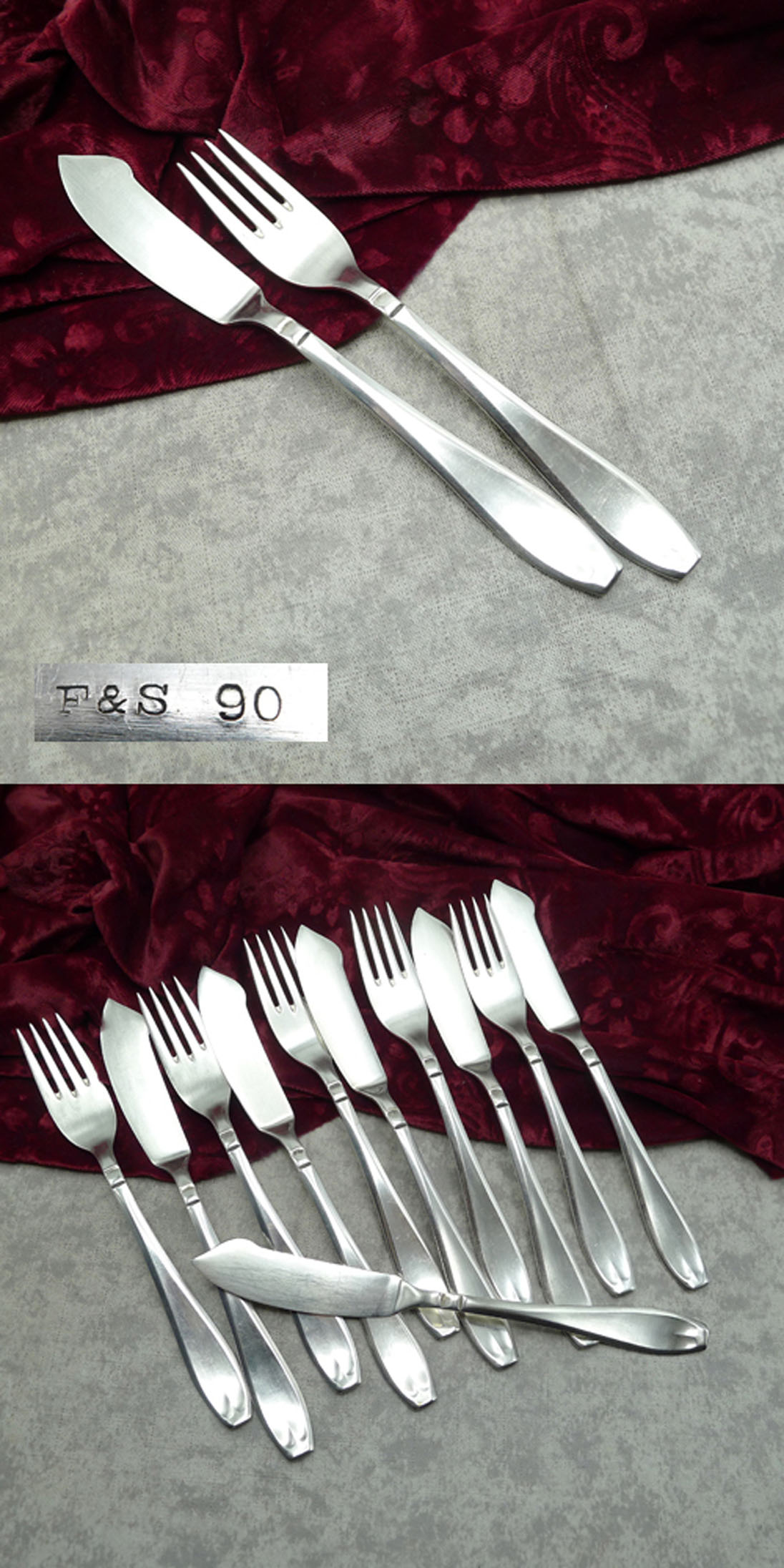 Art Deco Fischbesteck 5 Personen 90 versilbert