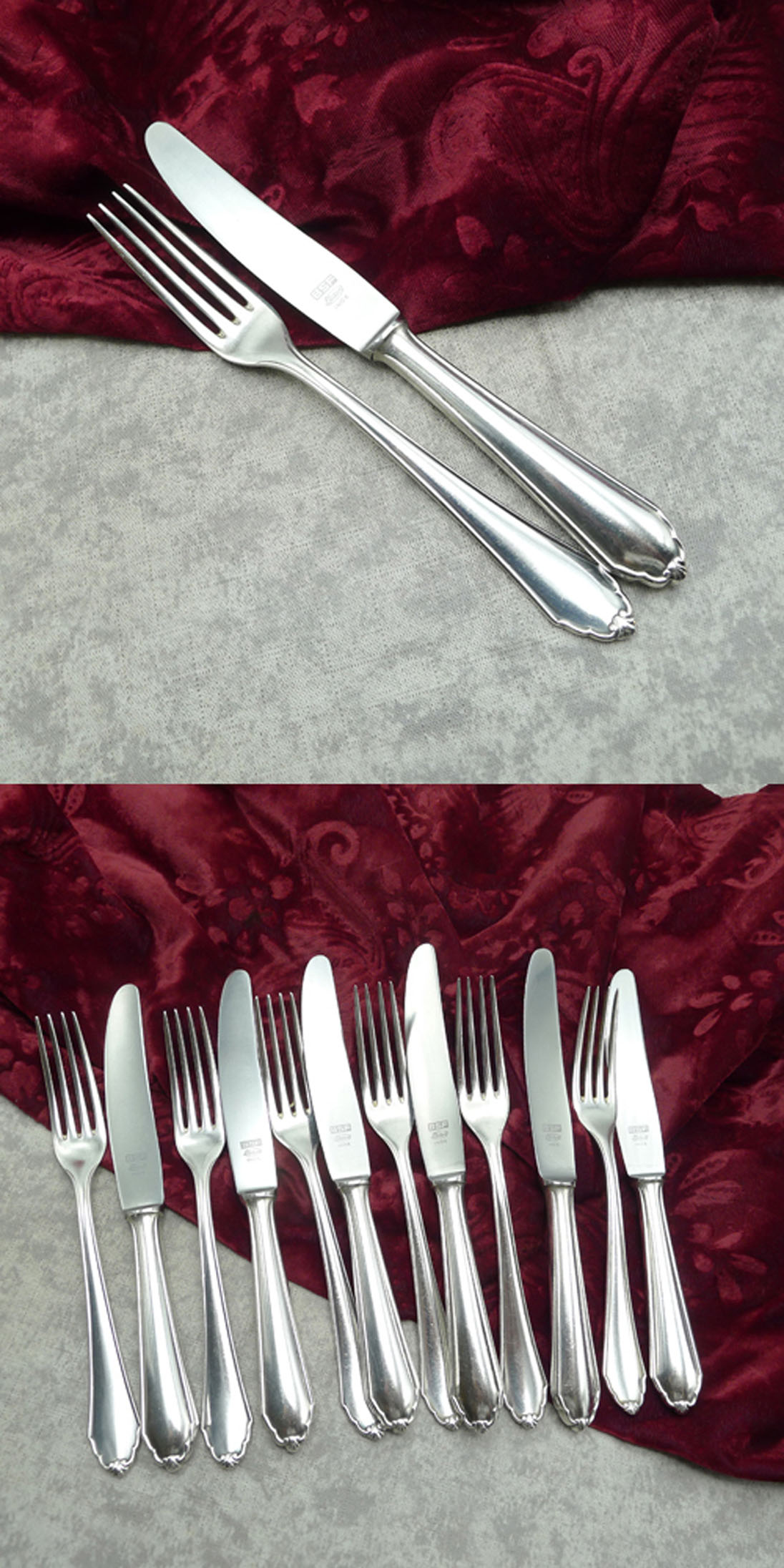 BSF 96 Dessertbesteck 6 Personen 90 versilbert