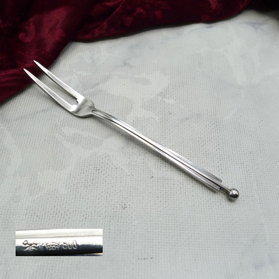 Fleischgabel Franz Bahner 800 Silber Art Deco