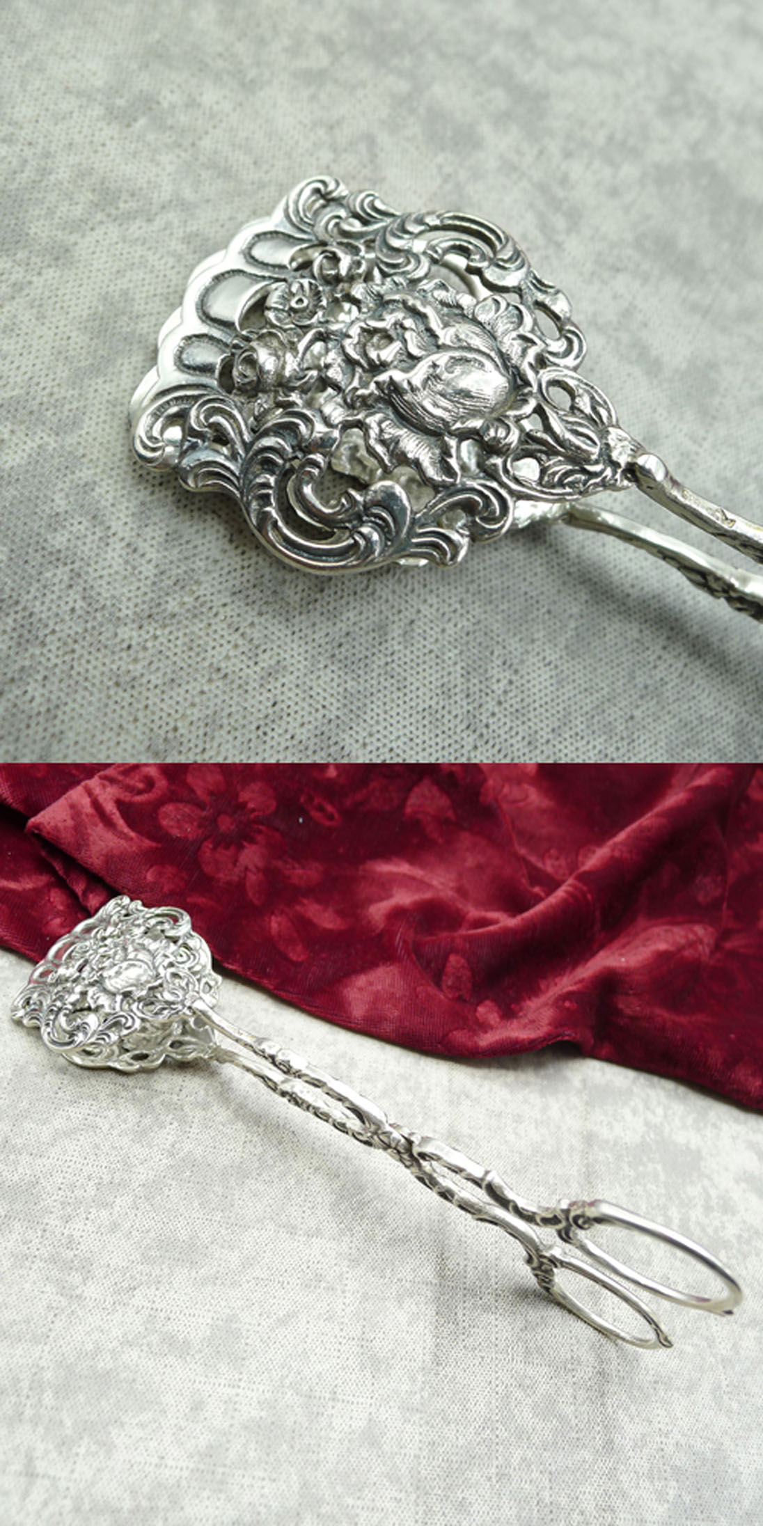 Hildesheimer Rose Gebäckzange 835 Silber