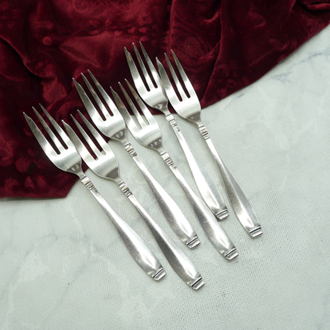 Wilkens Classic Art Deco 6 Kuchengabeln 90 versilbert