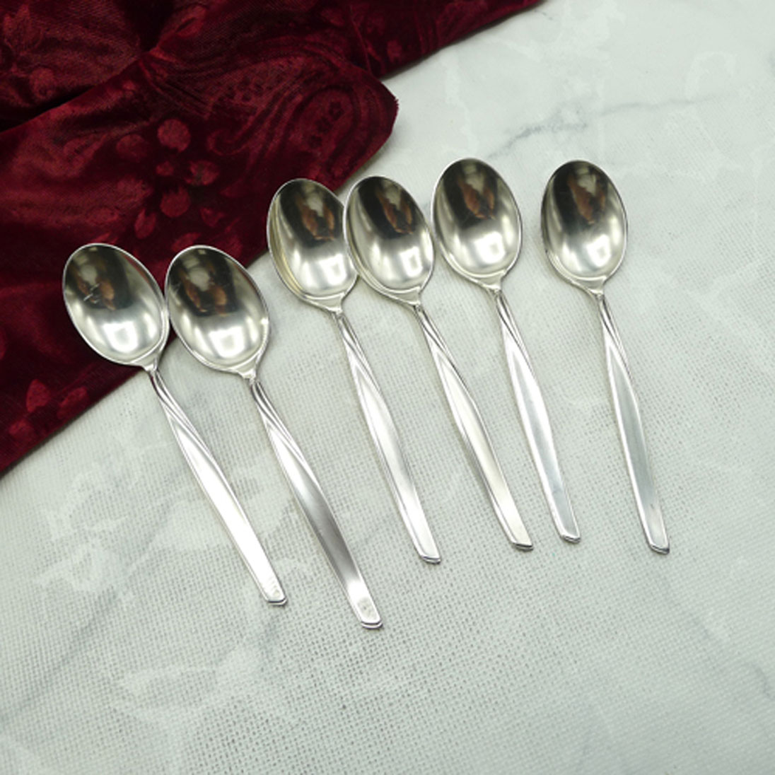 BSF 107 Jasmin 6 kleine Teelöffel 11,8cm 90 versilbert