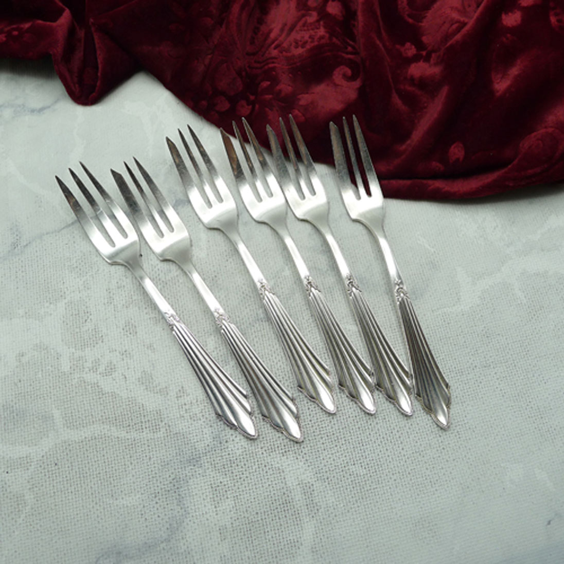 WMF 900 Fächer 6 Kuchengabeln 14,6cm 90 versilbert