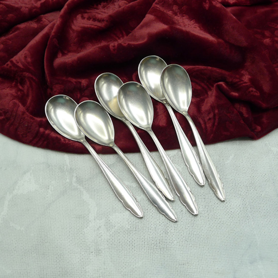 Bruckmann 610 Chippendale 6 Eislöffel 13,3cm 90 versilbert