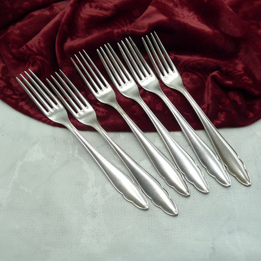 Bruckmann 610 Chippendale 6 Dessertgabeln 18,1cm 90 versilbert