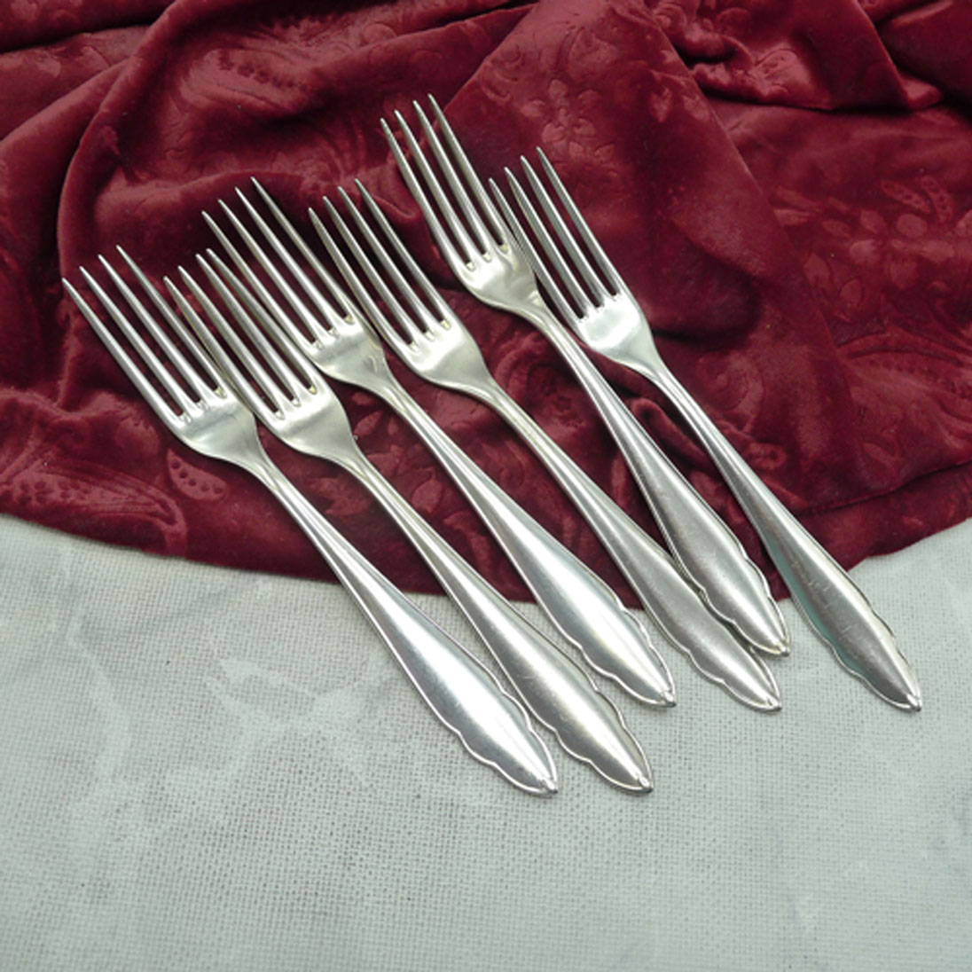 Bruckmann 610 Chippendale 6 Dessertgabeln 18,1cm 90 versilbert