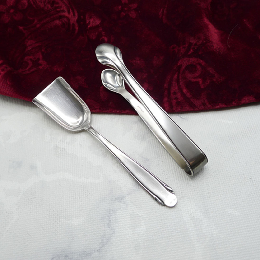 WMF 3300 Zuckerlöffel & Zuckerzange 90 versilbert