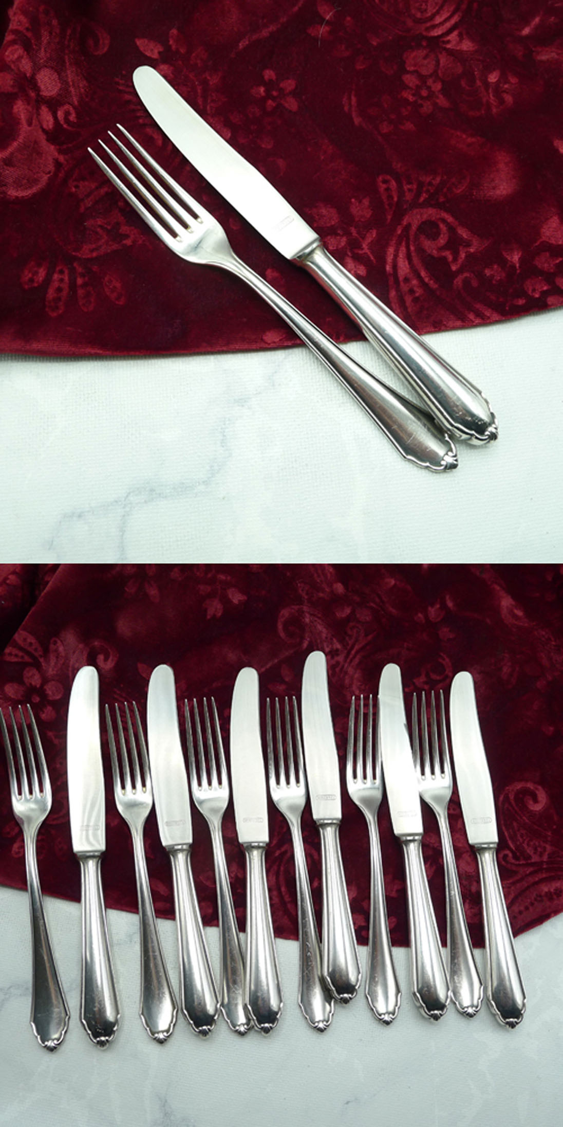 BSF 96 Dessertbesteck 6 Personen 90 versilbert