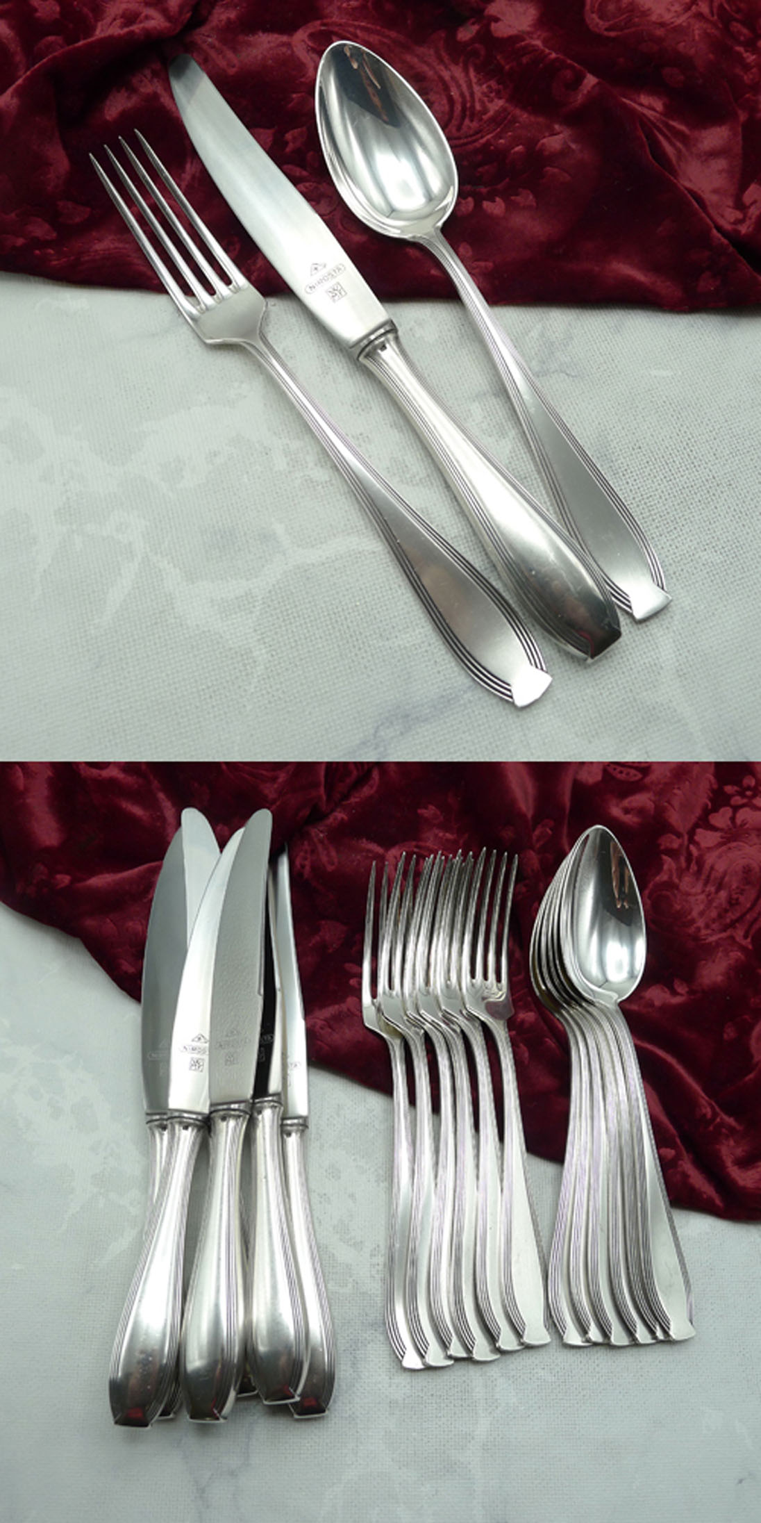 WMF 82/300 Jugendstil Tafelbesteck 6 Personen versilbert