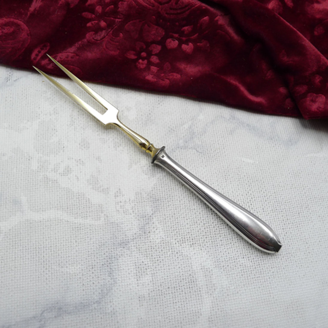 WMF 82/300 Jugendstil Fleischgabel Heftgriff versilbert