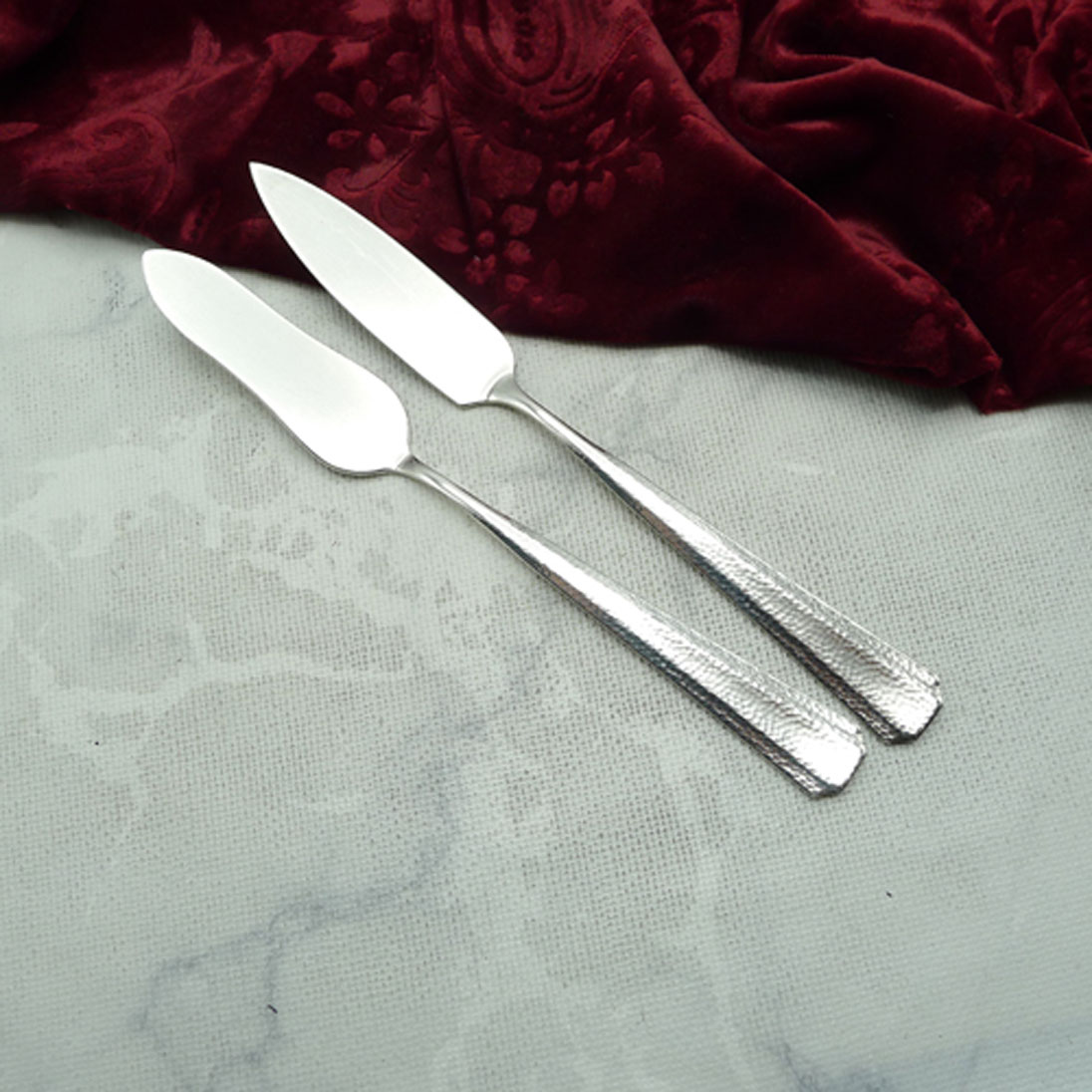 WMF 1900 Hammerschlag Butter- und Käsemesser 90 versilbert