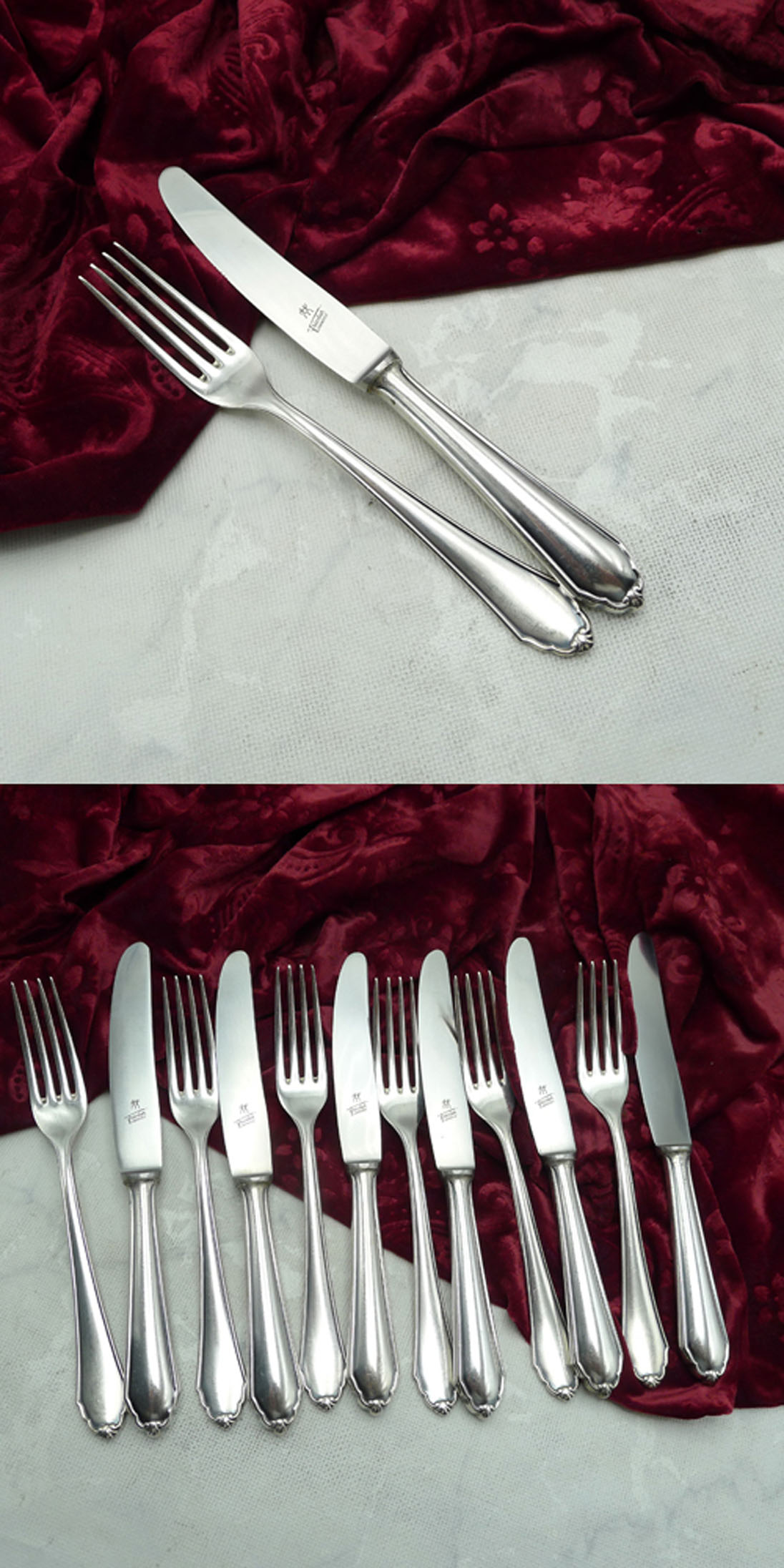 BSF 96 Dessertbesteck 6 Personen 90 versilbert