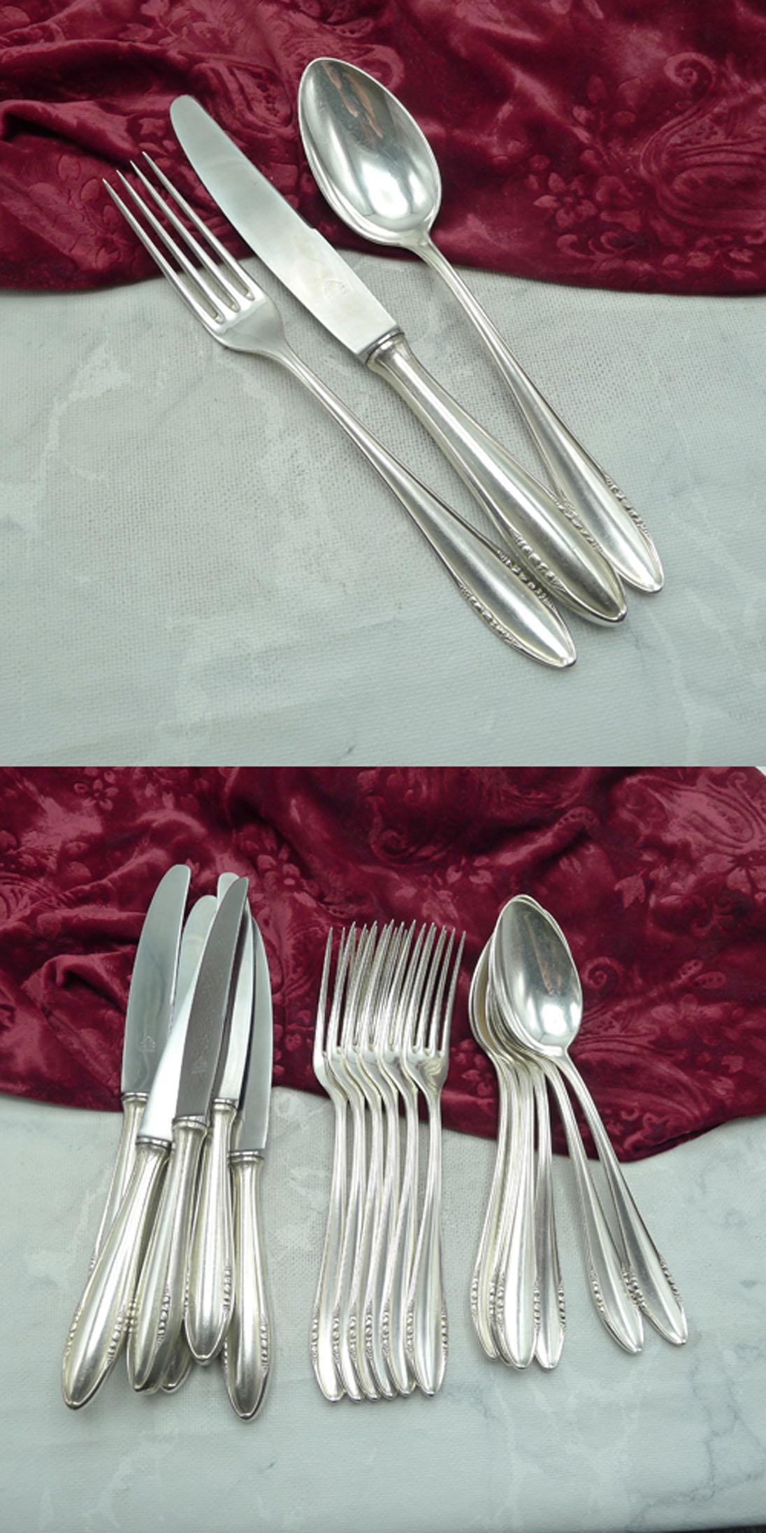 BSF 89 Früchte Tafelbesteck 6 Personen 90 versilbert