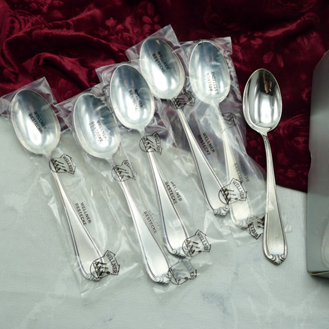 Wellner 560 Lavinia 6 Dessertlöffel 18,3cm 90 versilbert