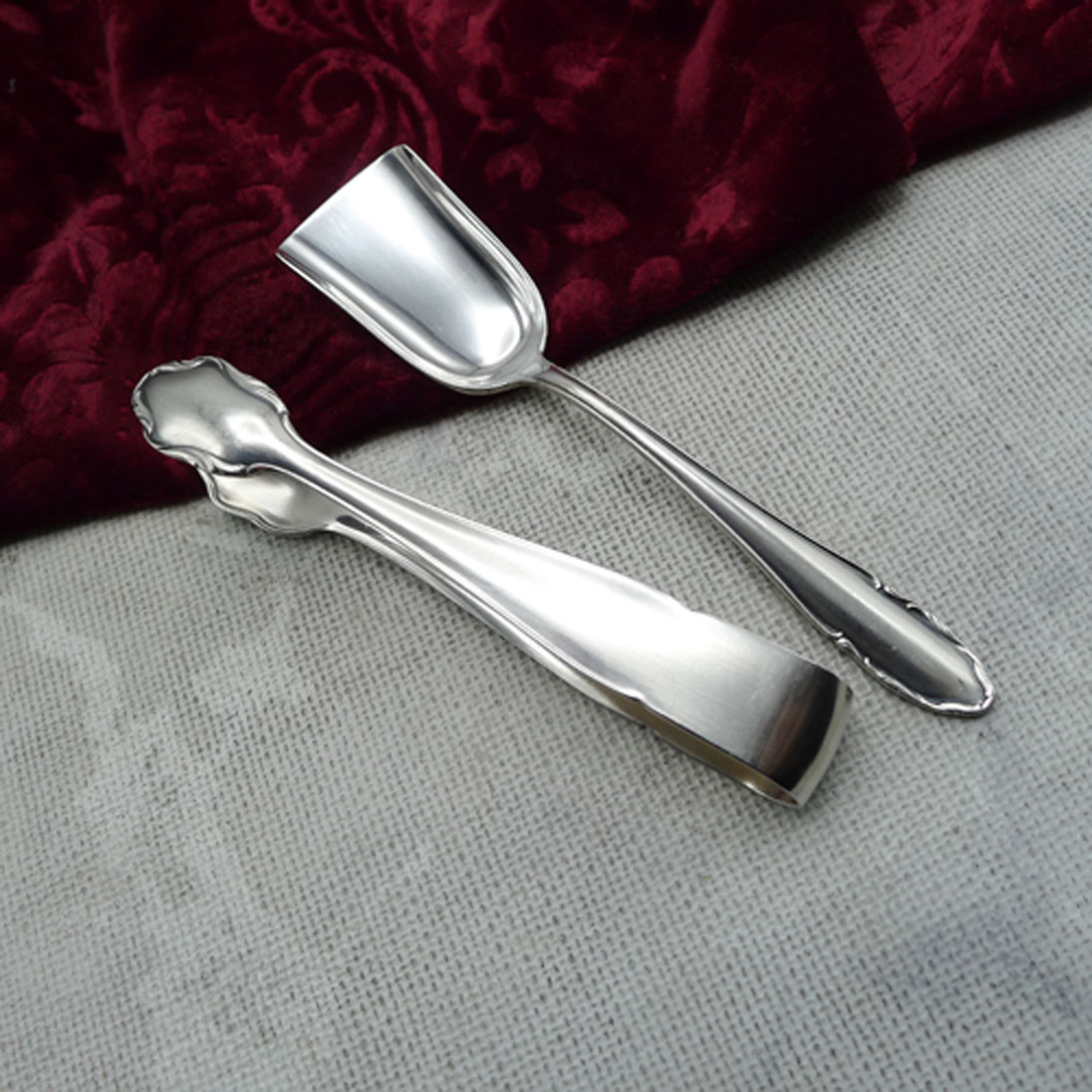 WMF 2200 Zuckerlöffel und Zuckerzange 90 versilbert