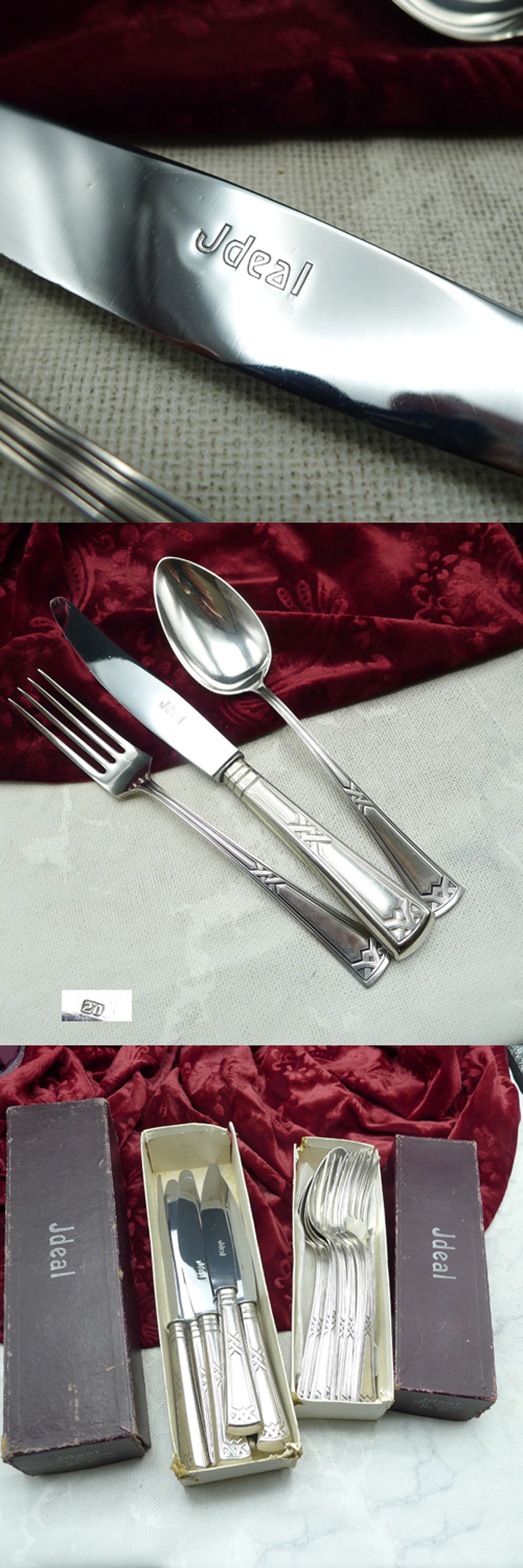 Erbe Ideal Jugendstil Tafelbesteck 6 Personen 20 versilbert