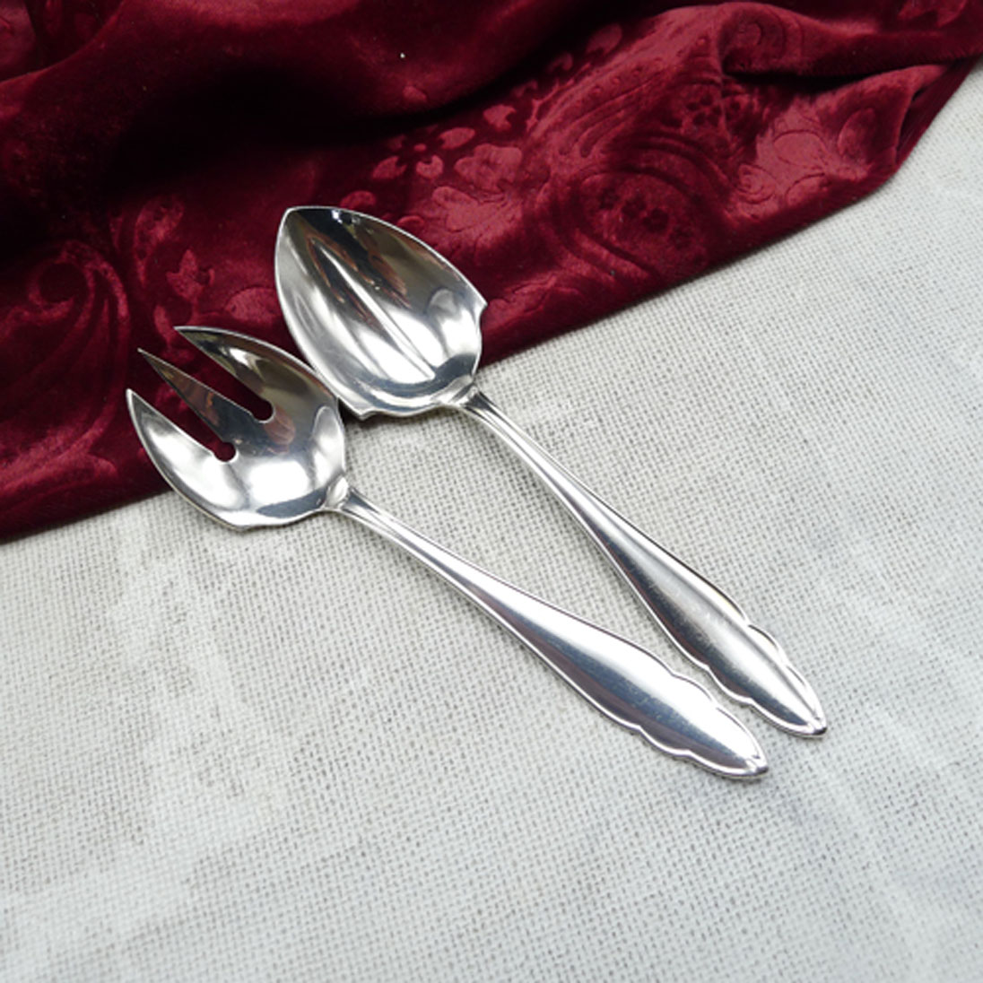 Bruckmann 610 Chippendale Mini Salatbesteck 90 versilbert