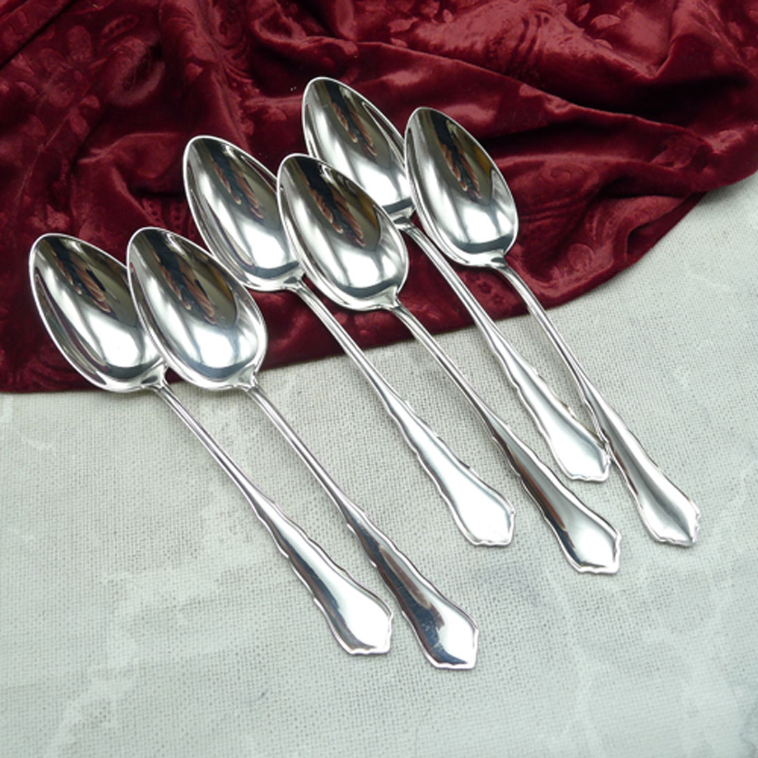 WMF 2100 Chippendale 6 Dessertlöffel 18,3cm 90 versilbert